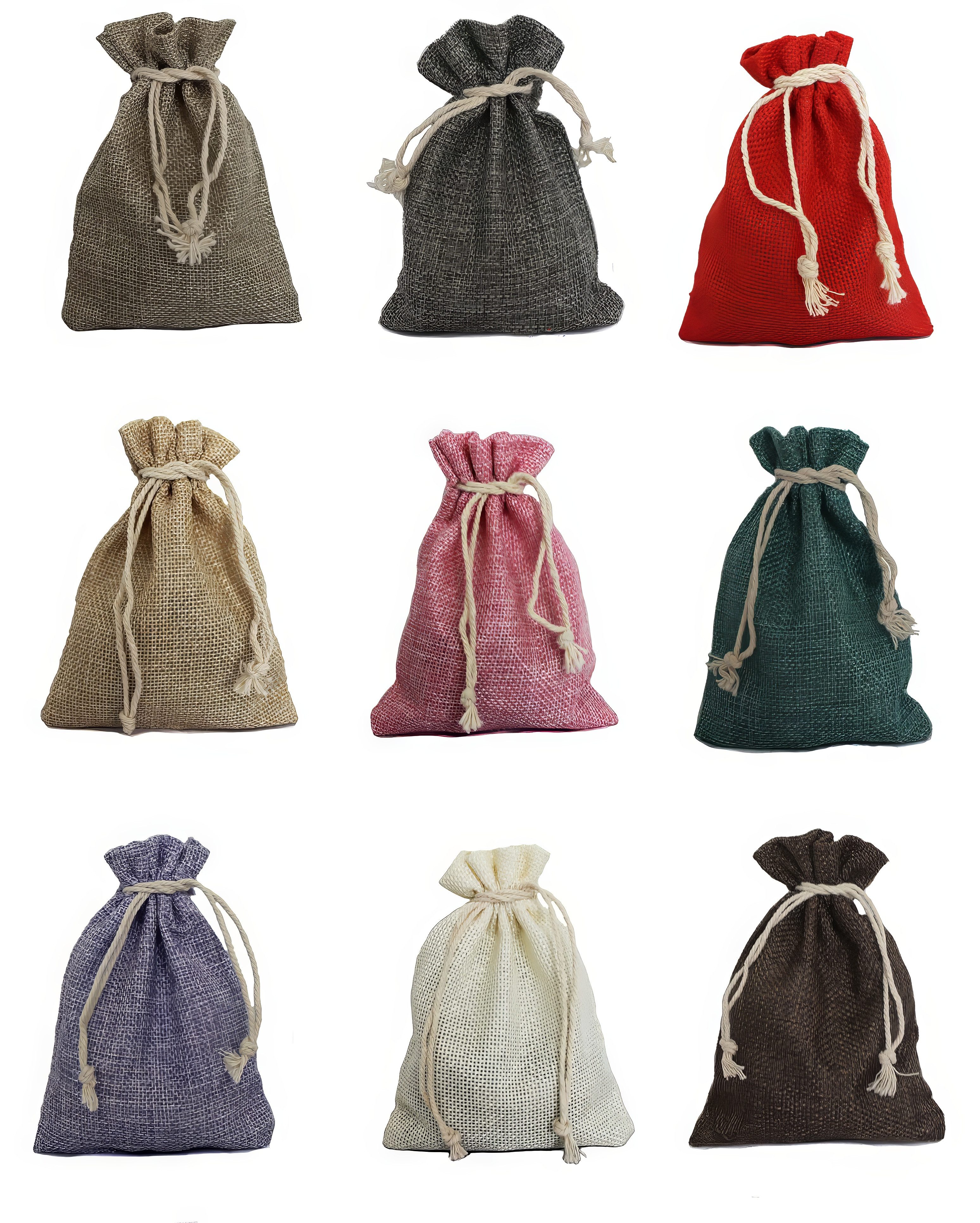 Yudu Geschenktüten 10 x Jute-Säckchen Schmuckbeutel Säckchen Geschenkbeutel Verpackung