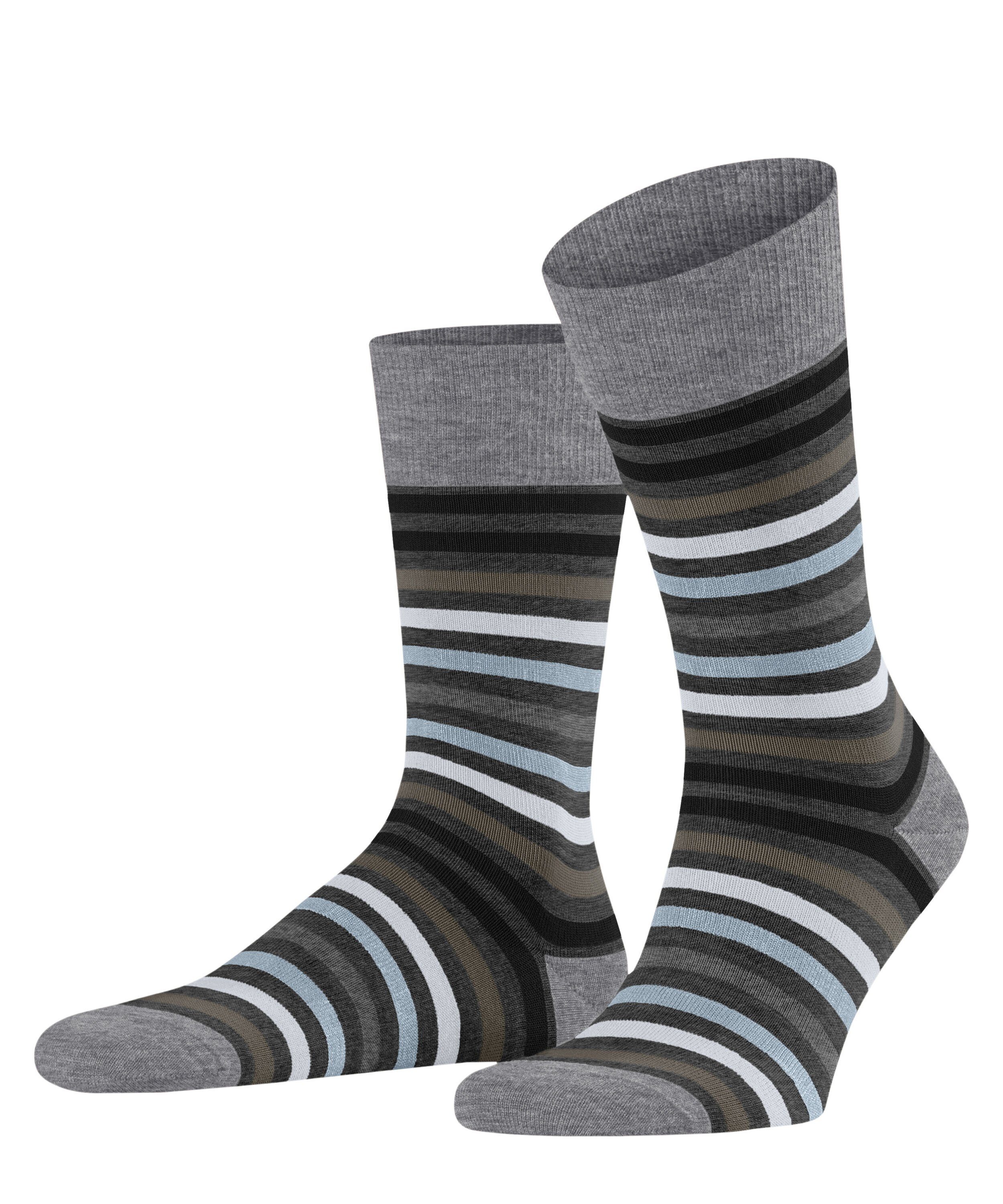FALKE Socken Tinted Stripe (1-Paar) asphalt mel. (3180)