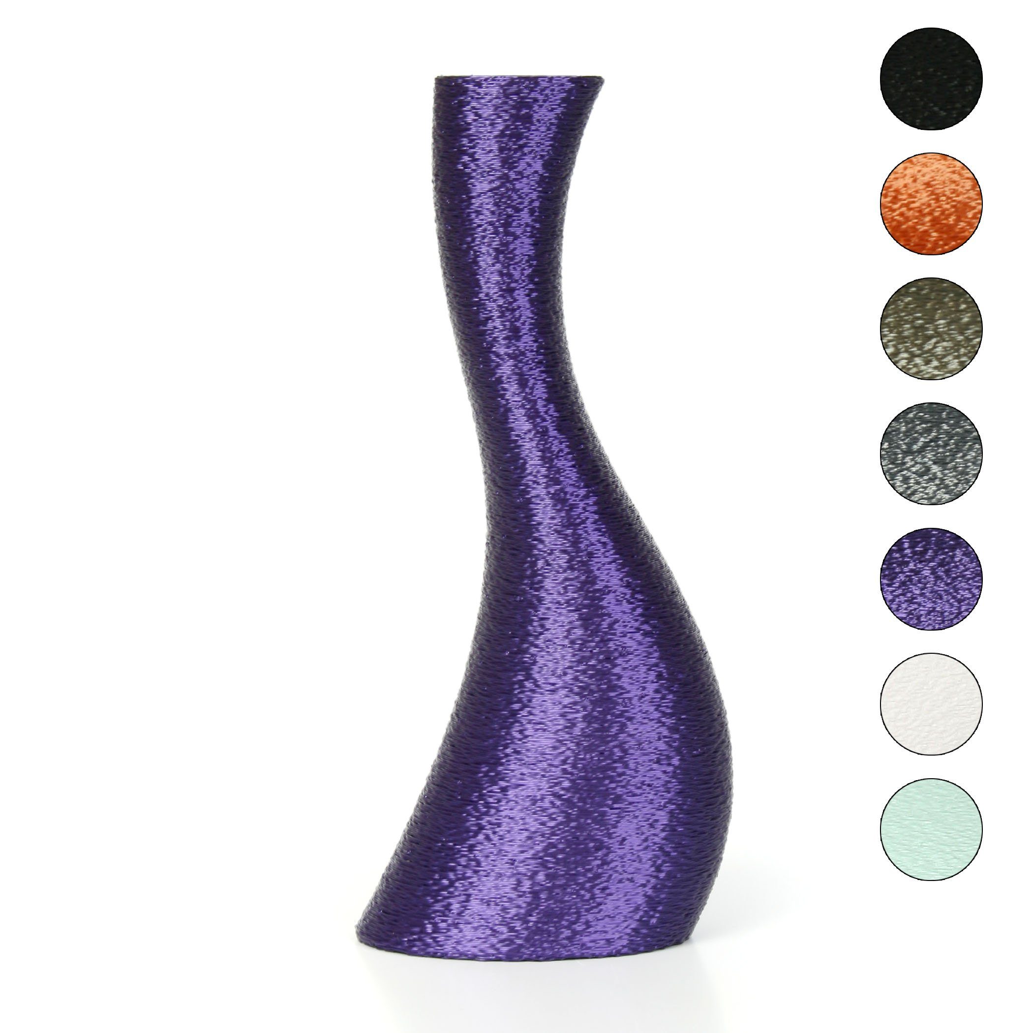 Kreative Feder Dekovase Designer Vase – Dekorative Blumenvase aus Bio-Kunststoff, aus nachwachsenden Rohstoffen; wasserdicht & bruchsicher Violet