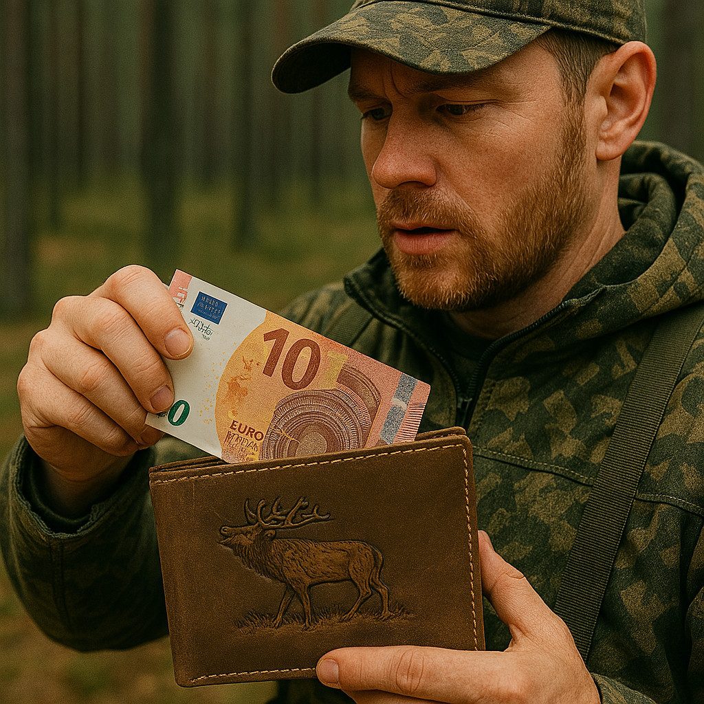 AKAH Geldbörse Geldbörse Hirsch aus Büffelleder – Handgemachtes Portemonnaie Oefele