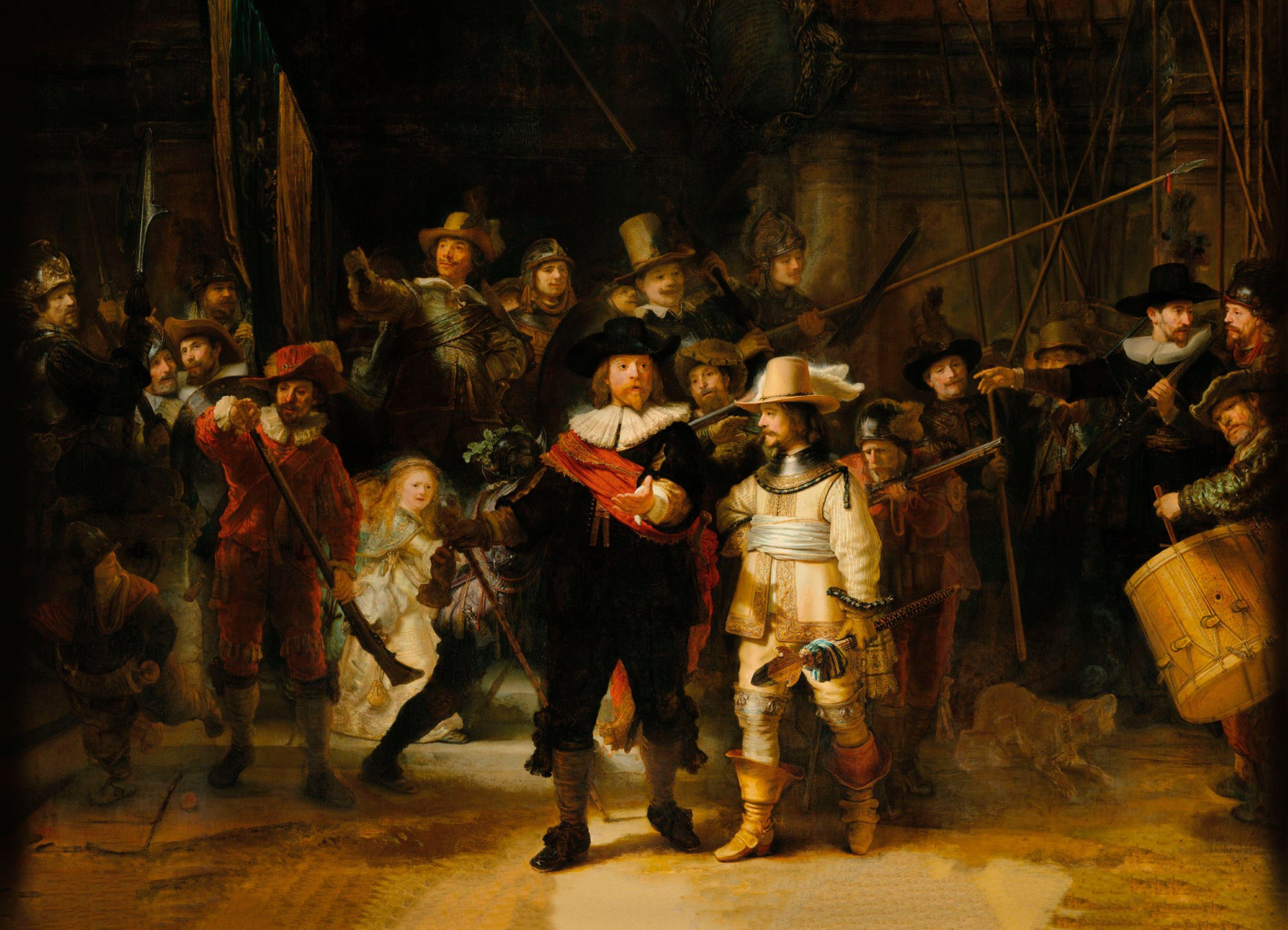Art for the home Leinwandbild Die Nachtwacht, Art, die Nachtwache Rembrandt 100x70 cm