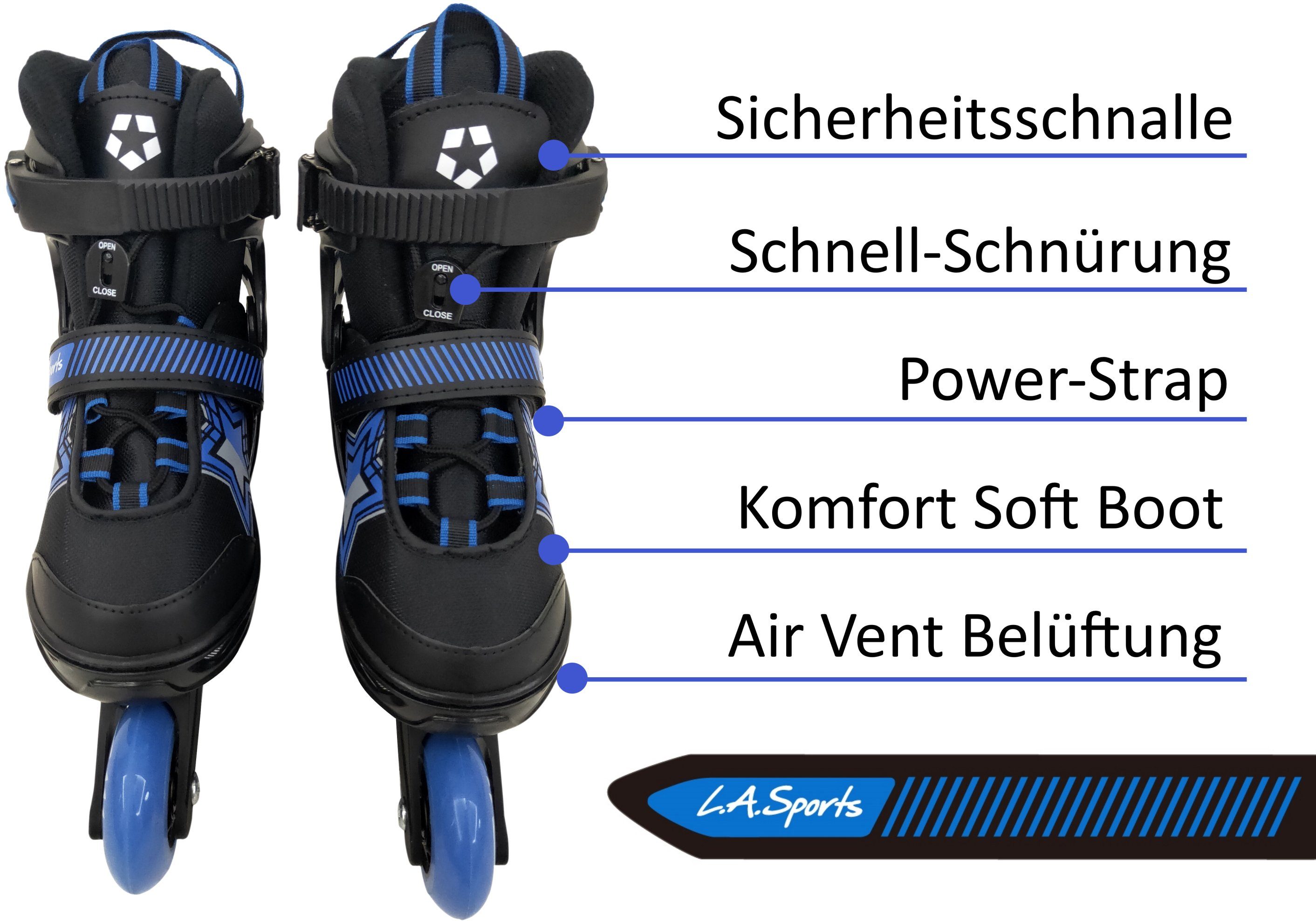 Softboot Jugendliche L.A. Skate Kinder Größenverstellung Sports Inlineskates Inliner