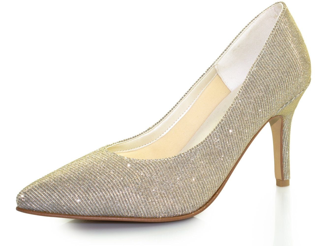 938 ivory-gold - Glitter Pumps Pumps
