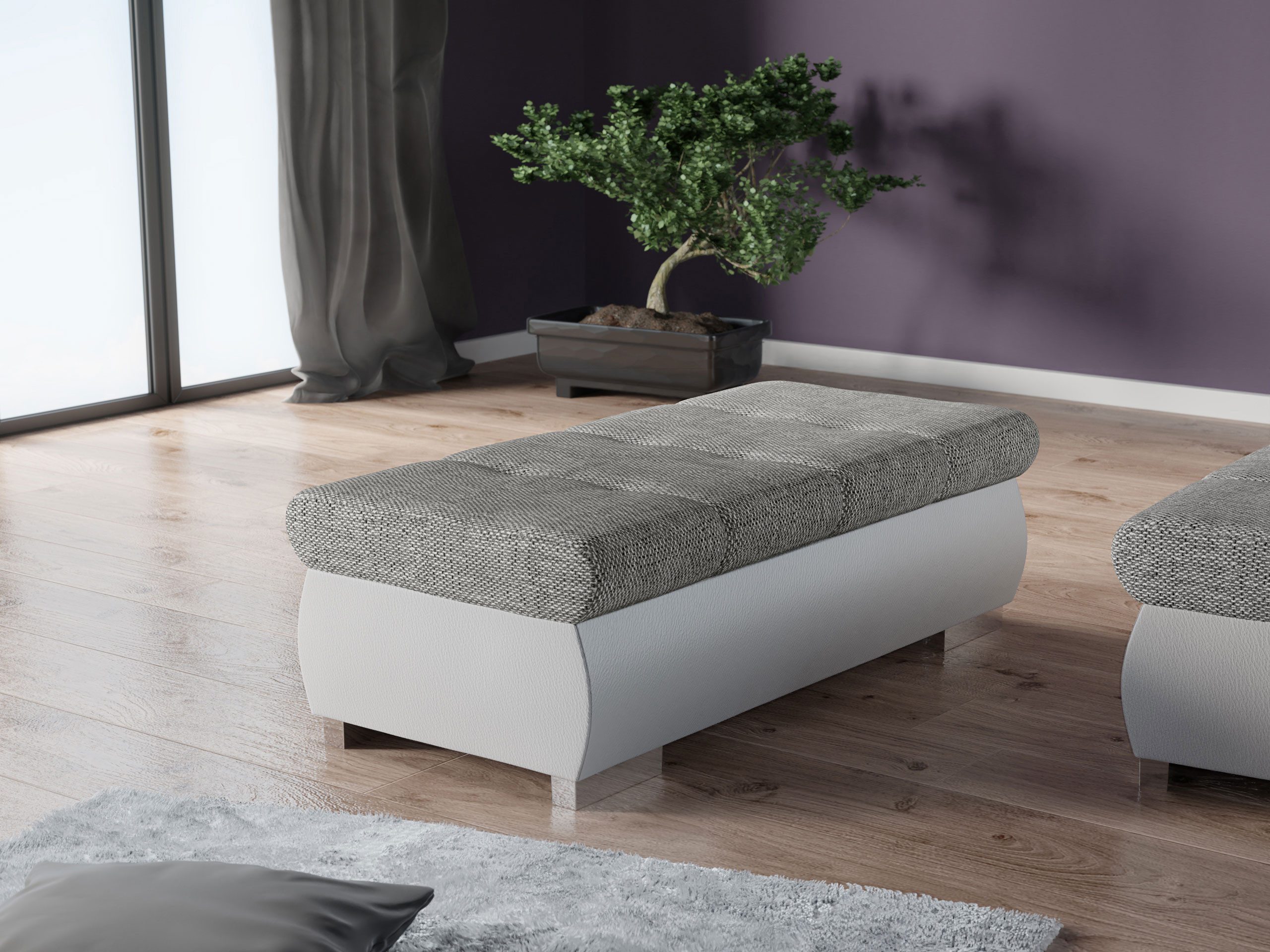 MIRJAN24 Polsterhocker Orkan Groß, Holzkonstruktion, 120x60x39 günstig online kaufen