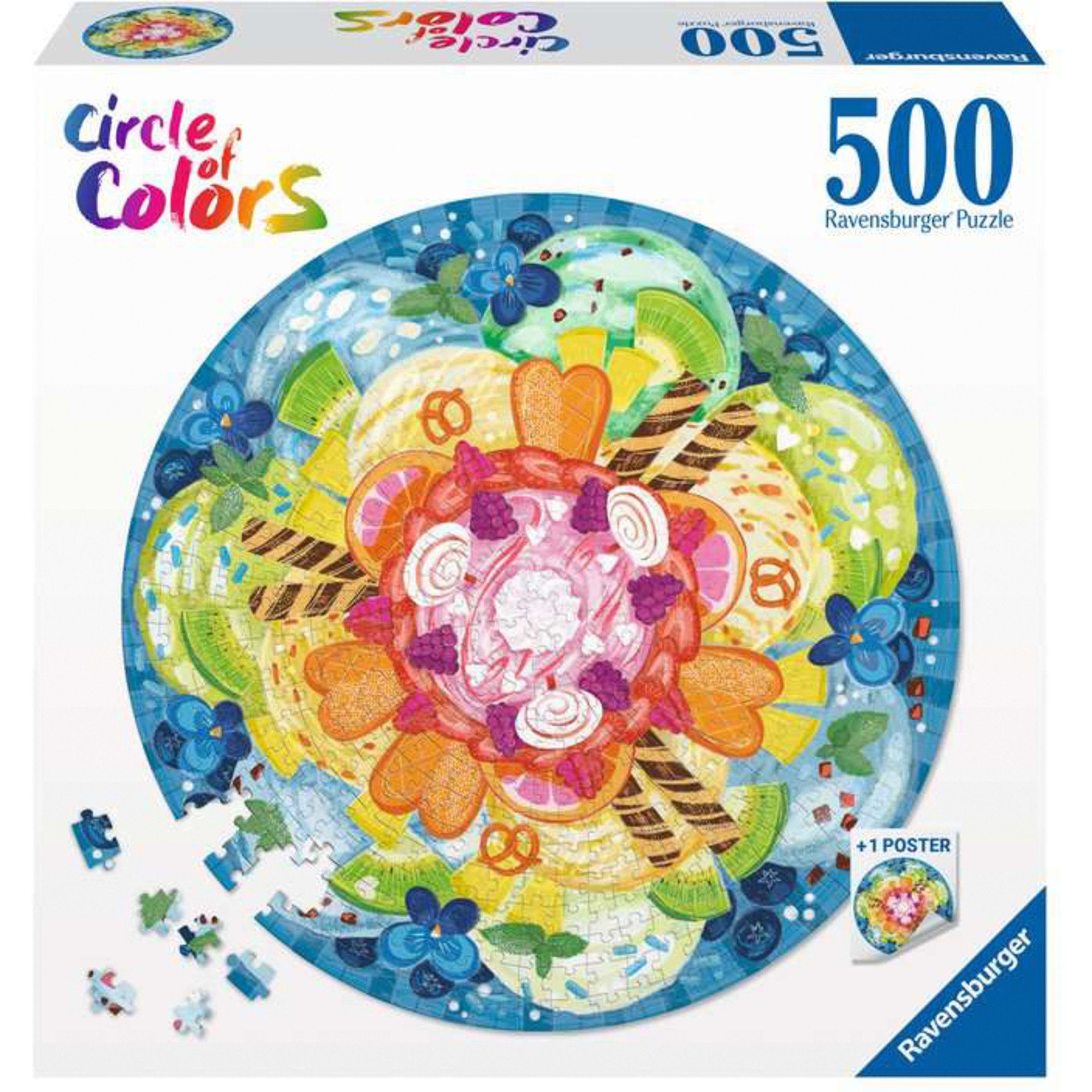 Ravensburger Puzzle Ravensburger Puzzle Circle of Colors Ice Cream, 500 Puzzleteile