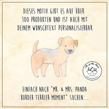 Mr. & Mrs. Panda Tragetasche Border Terrier Moment - Sky Blue - Geschenk, Hunderasse, Tierfreund, (1-tlg), Cross Stitching Griffe