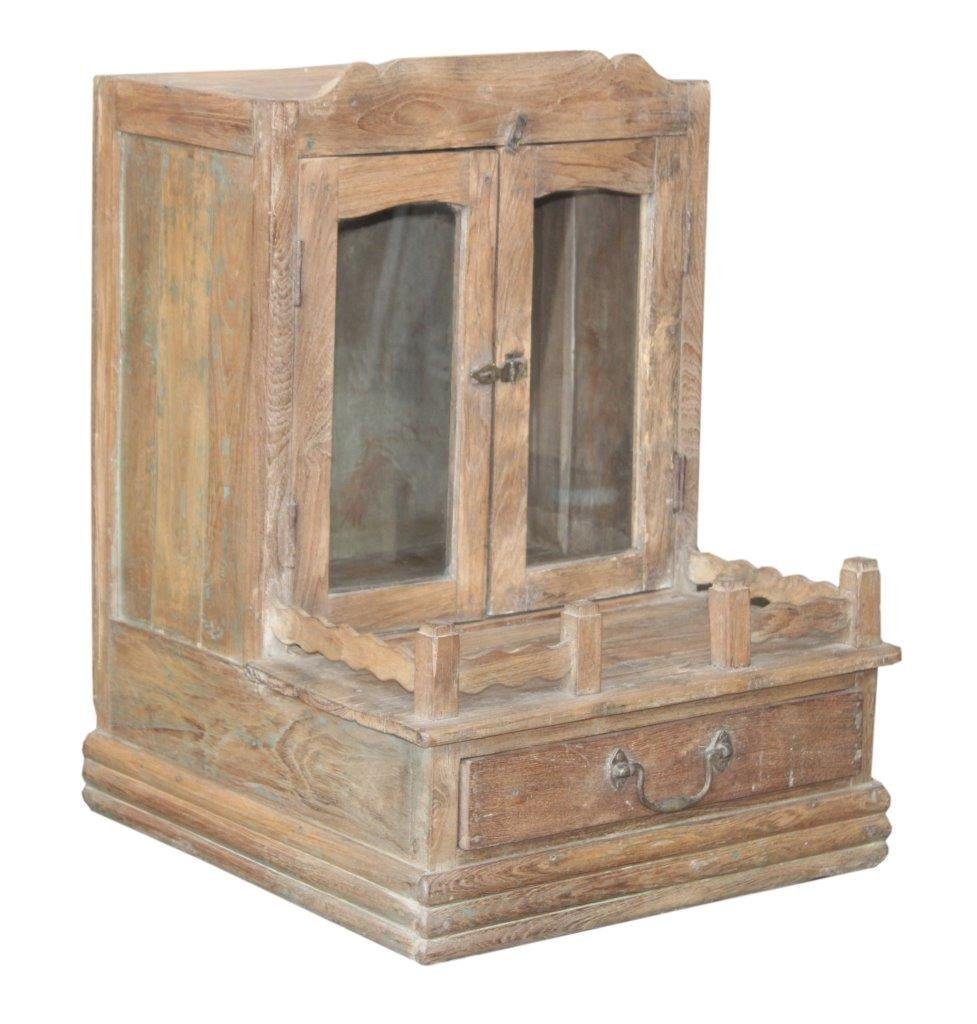 Guru-Shop Beistellschrank Dekoschränkchen mit Schubfach im Vintage-Design..