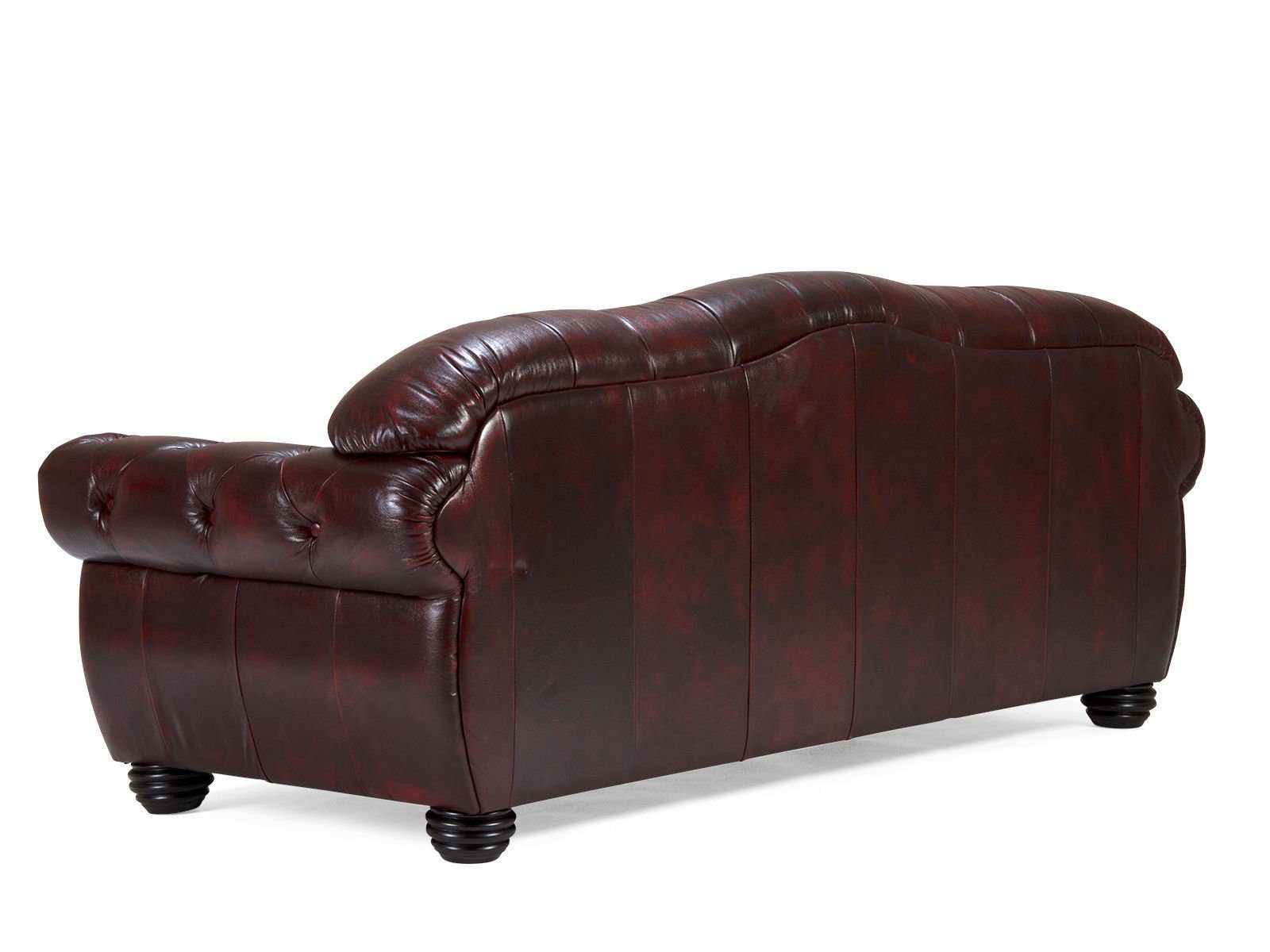 3-Sitzer Hereford rot Chesterfield Sofa Echtleder massivum