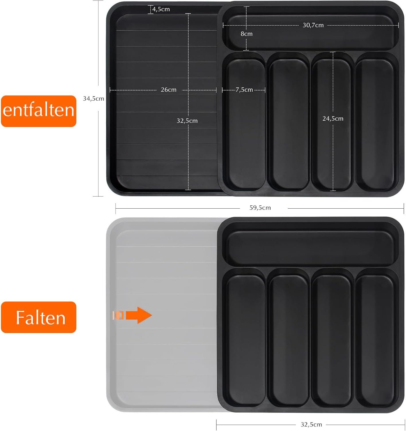 Zedelmaier Besteckhalter Verstellbare Breite für Schubladen Besteckkasten, günstig online kaufen