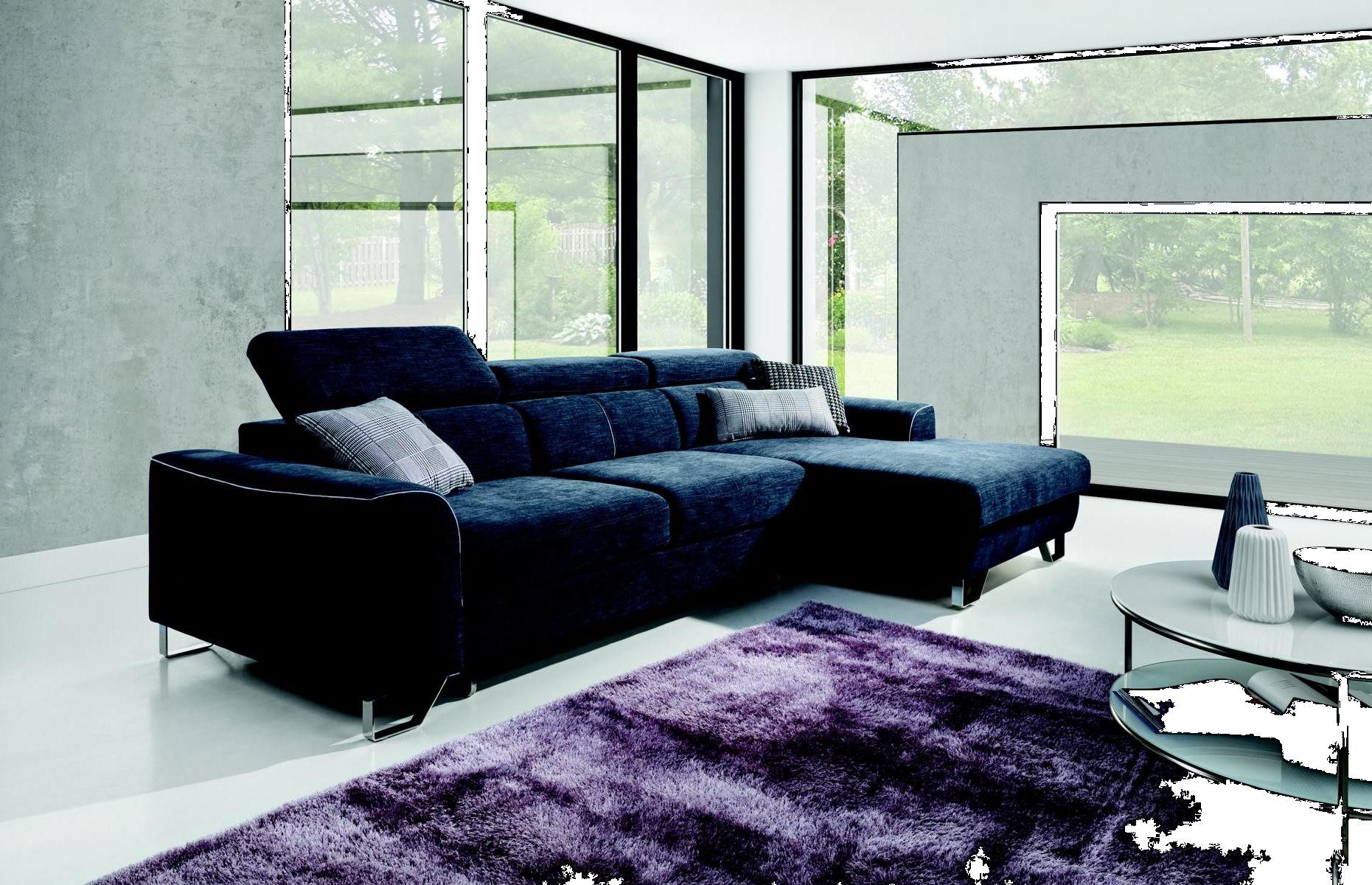 Xlmoebel Ecksofa Blaues Stoffsofa mit modernem Design und komfortabler Polsterung, Hergestellt in Europa