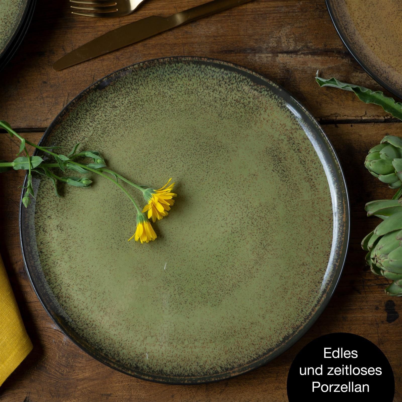 Moritz & Moritz Geschirr-Set VIDA Dinnerteller für 6 Personen Vintage (6-tlg), 6 Personen, Porzellan, Spülmaschinengeeignet, Geschirrset für 6 Personen – Bild 5 von 5