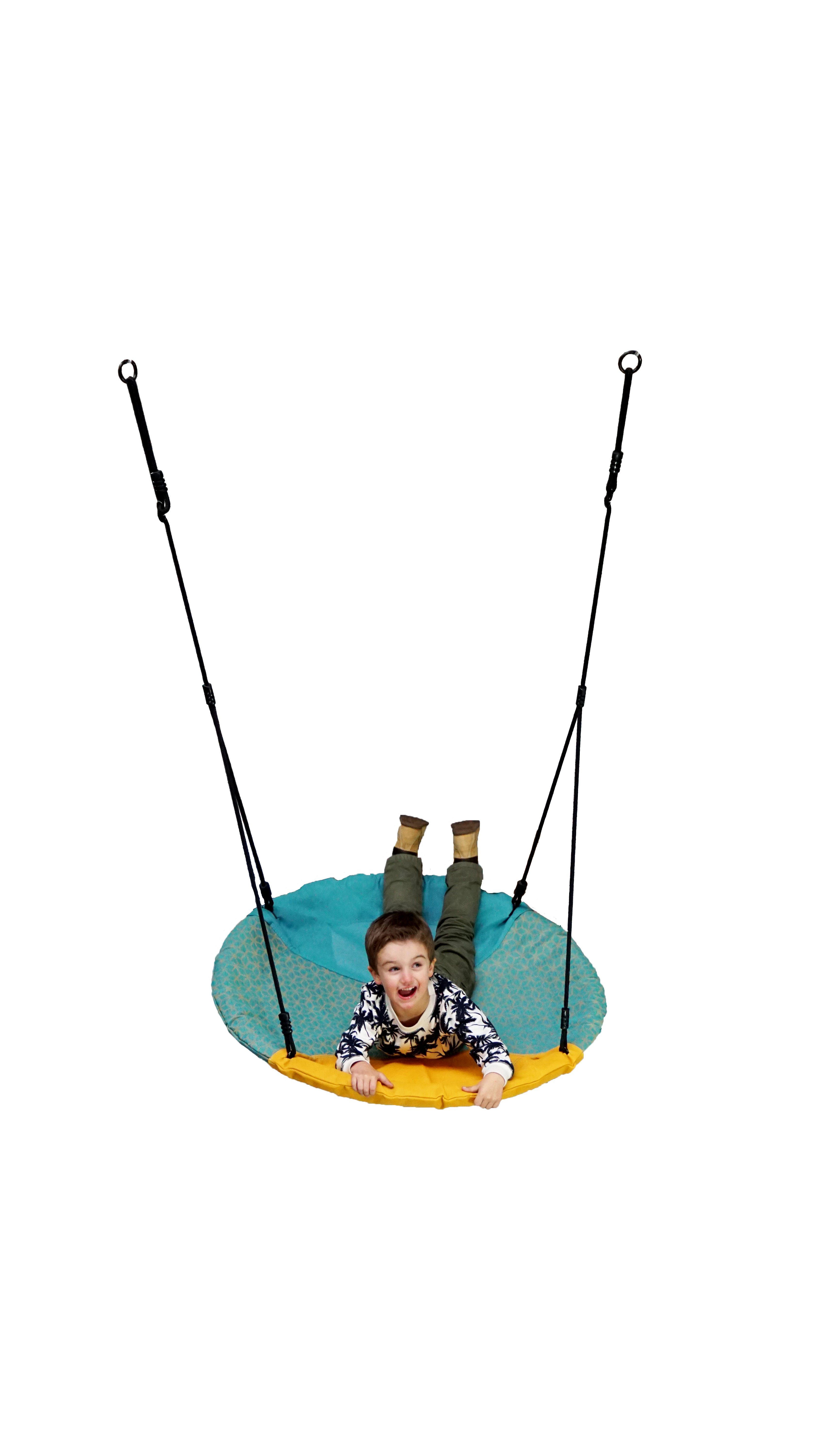 Hörby Bruk Doppelschaukel Hörby Bruk Nestschaukel türkis-gelb Vogelschaukel 98cm, Gartenschaukel