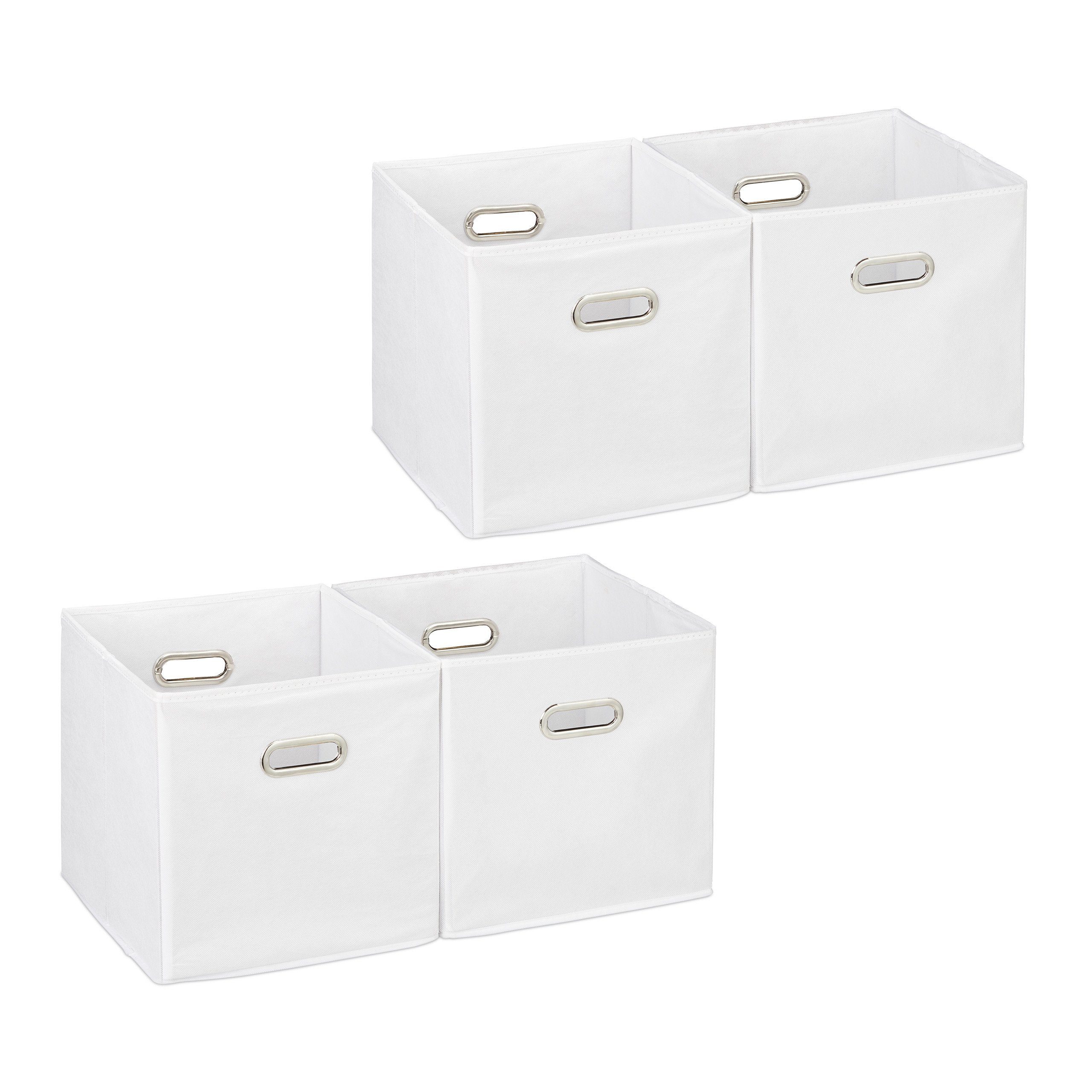 relaxdays Aufbewahrungsbox 4 x Aufbewahrungsbox Stoff günstig online kaufen