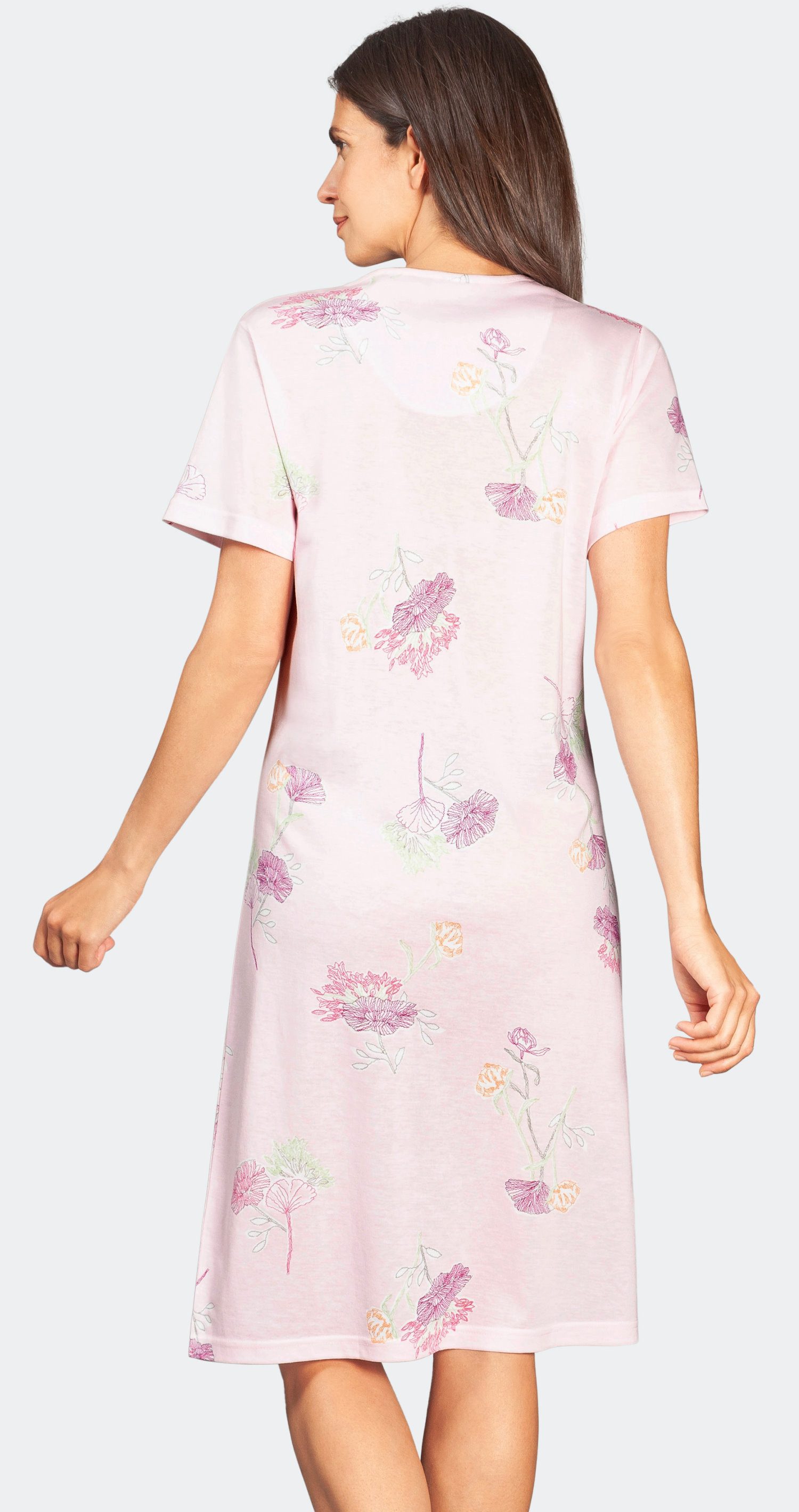 Hajo Nachthemd Damen Schlafshirt mit kurzem Arm (1-tlg) Knopfleiste günstig online kaufen