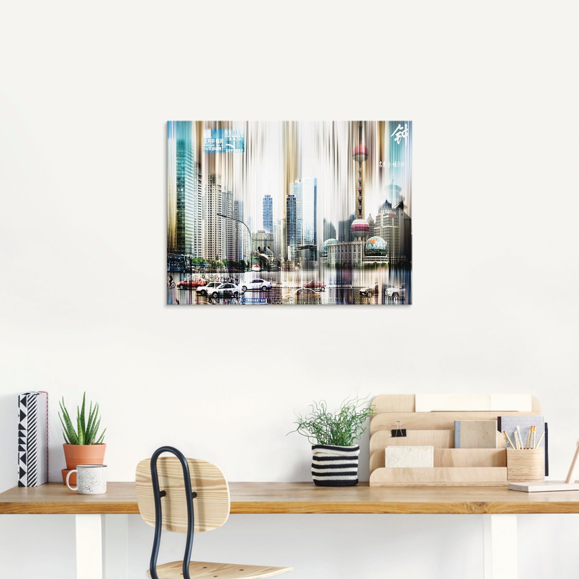 Artland Glasbild »China Straßen Abstrakte Collage«, China (1 Stück)-kaufen