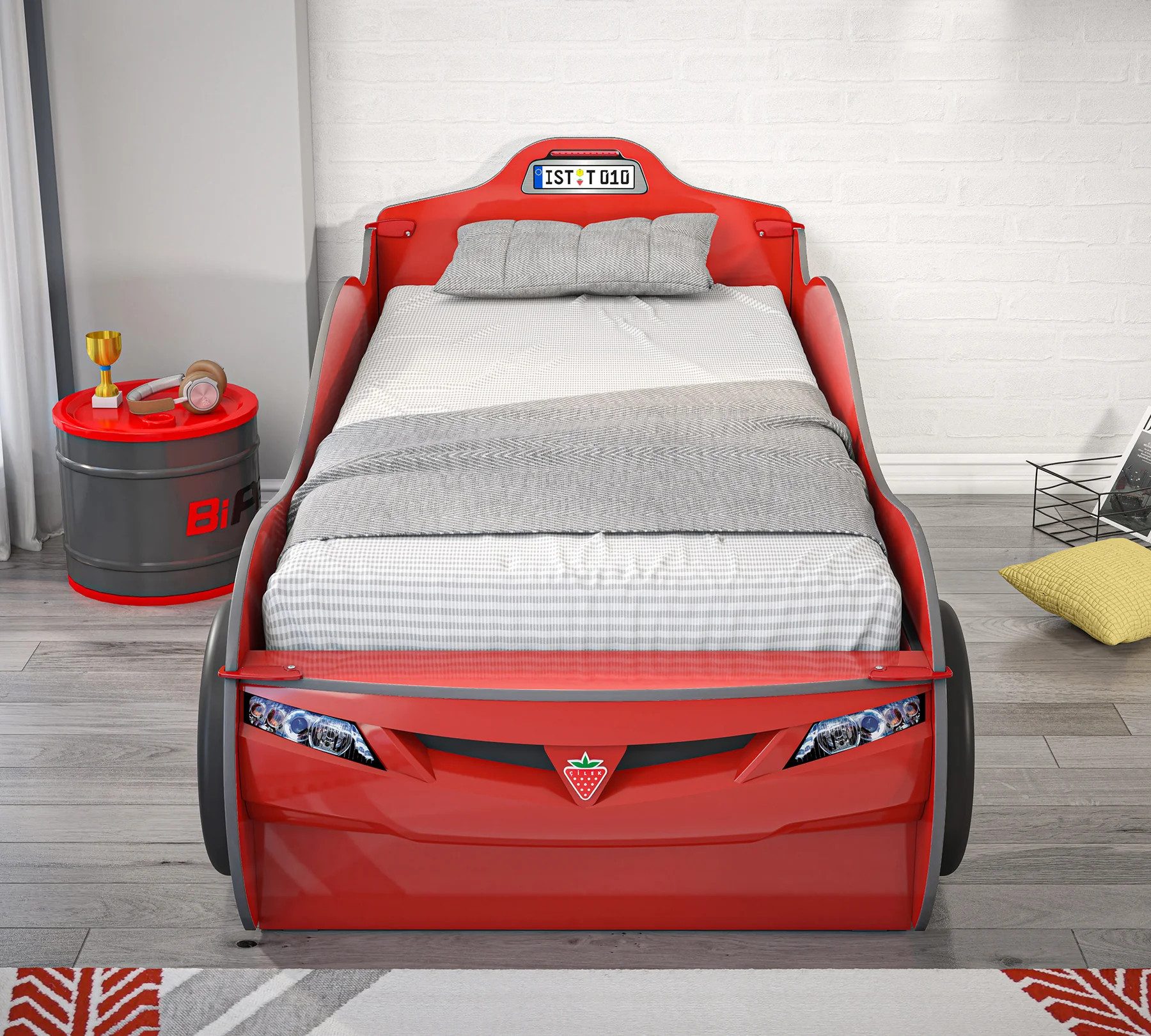 Möbel-Zeit Autobett für 2 Kinder Coupe mit Bettkasten / Ausziehbett