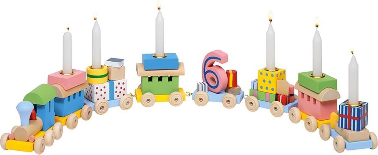 goki Dekoobjekt Geburtstagszug, Lok mit 7 Anhängern (14 St)