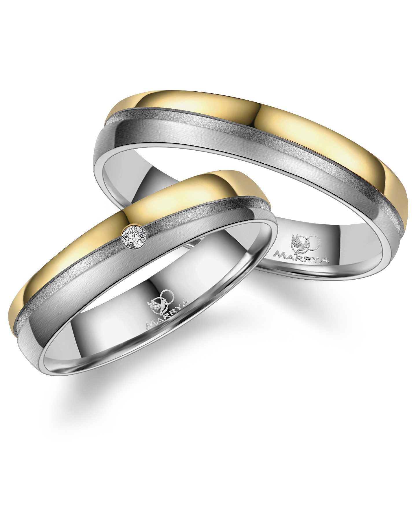 MARRYA Partnerring Diamant Titan Ringe Trauringe Eheringe Partnerringe