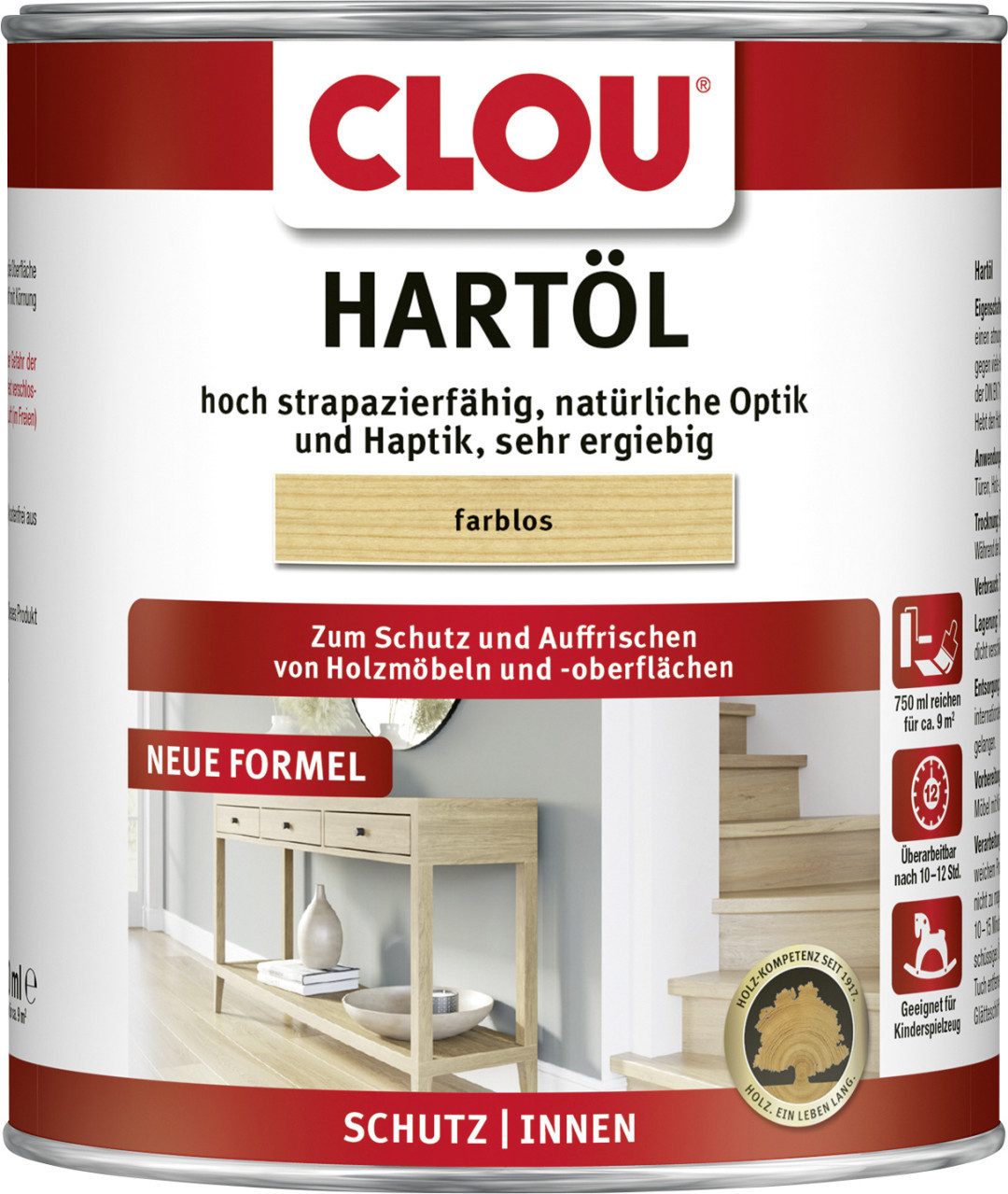 CLOU Holzschutzlasur Clou Hartöl 750 ml farblos