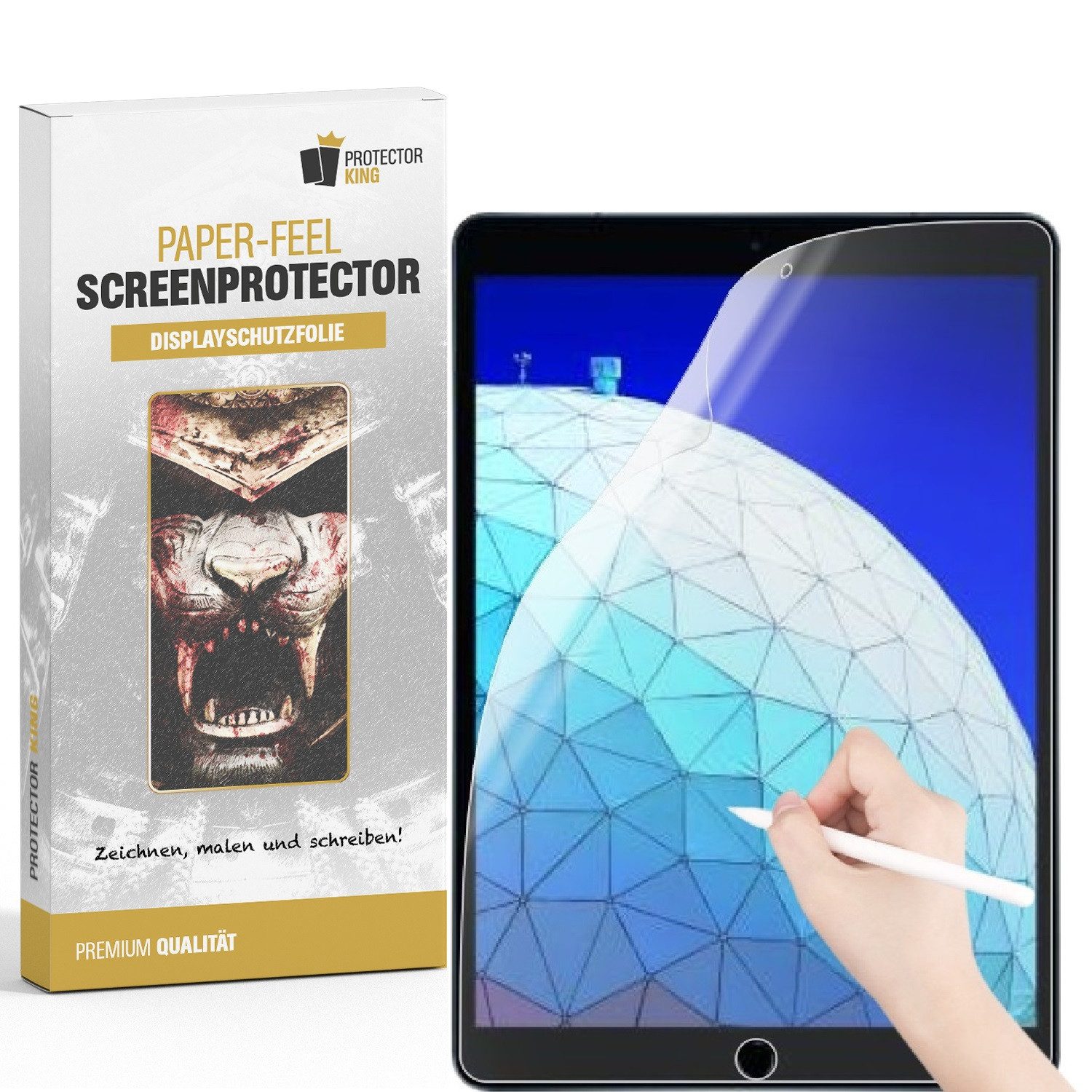 Protectorking Schutzfolie 2x Paperfeel für iPad Air Displayschutz Schreiben, (2-Stück, 1-Set), Paperfeel Panzerfolie zum schreiben malen oder skizzieren auf deine Tablet