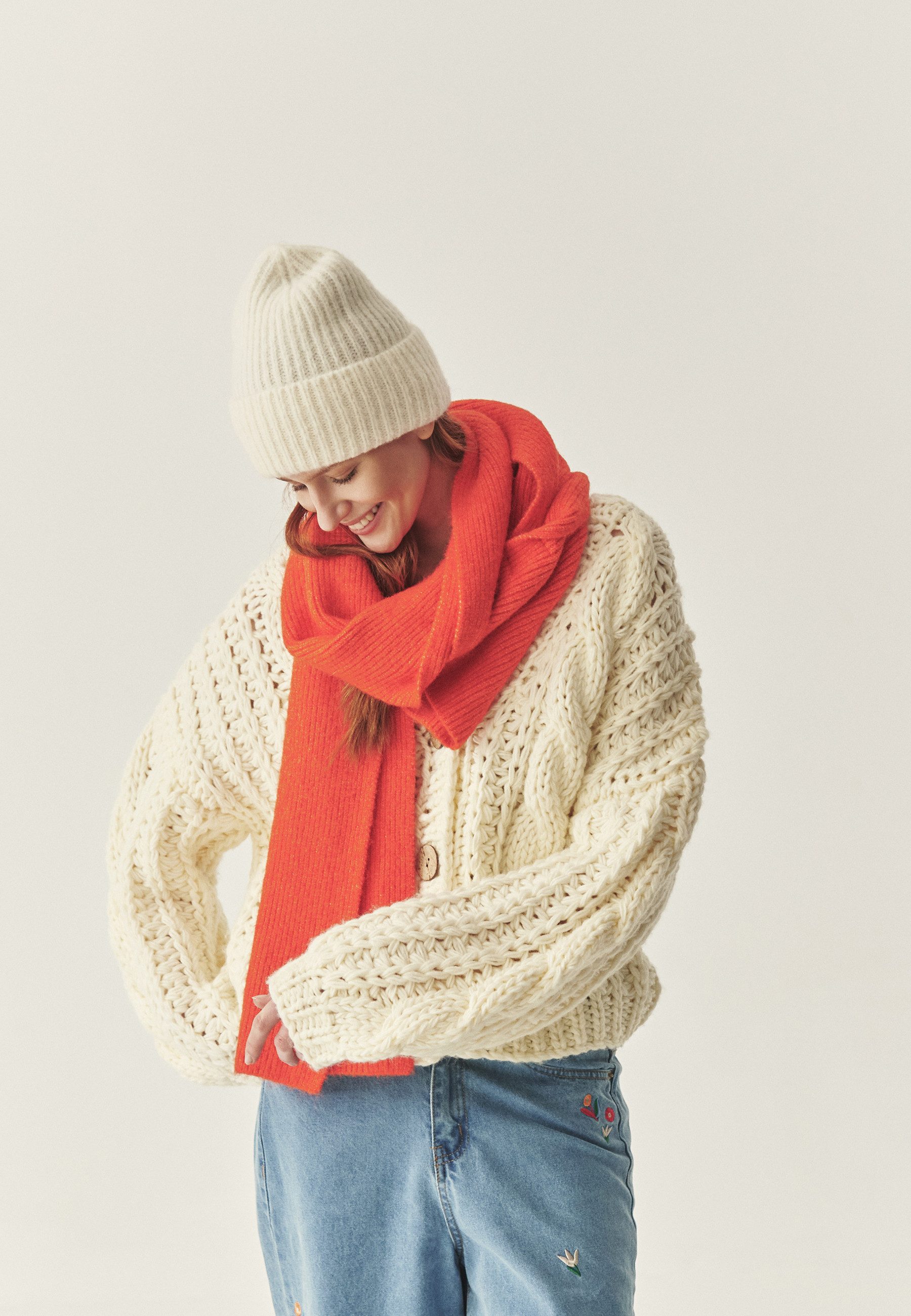 TATUUM Strickschal Oranger Schal Mit Wollmischung - Okinir, (1-St)