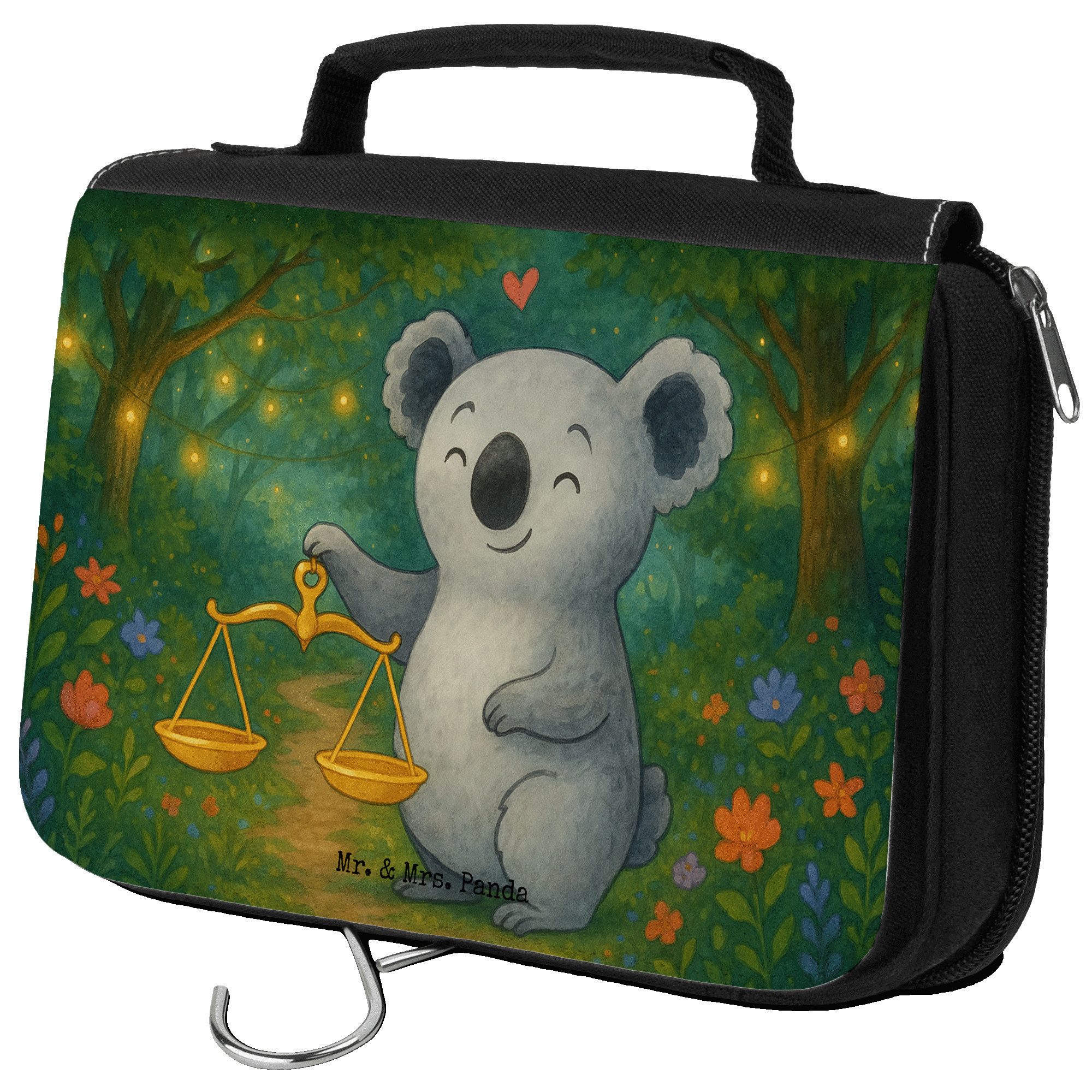 Kulturbeutel Waage Astrologie Design, Necessaire, Weiß, Geburtstagsgeschenk, Tierk