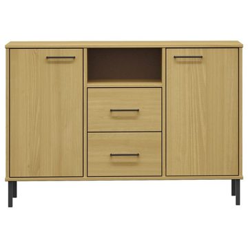 vidaXL Sideboard Sideboard OSLO mit Metallbeinen Braun 113x40x77 cm Massivholz (1 St)