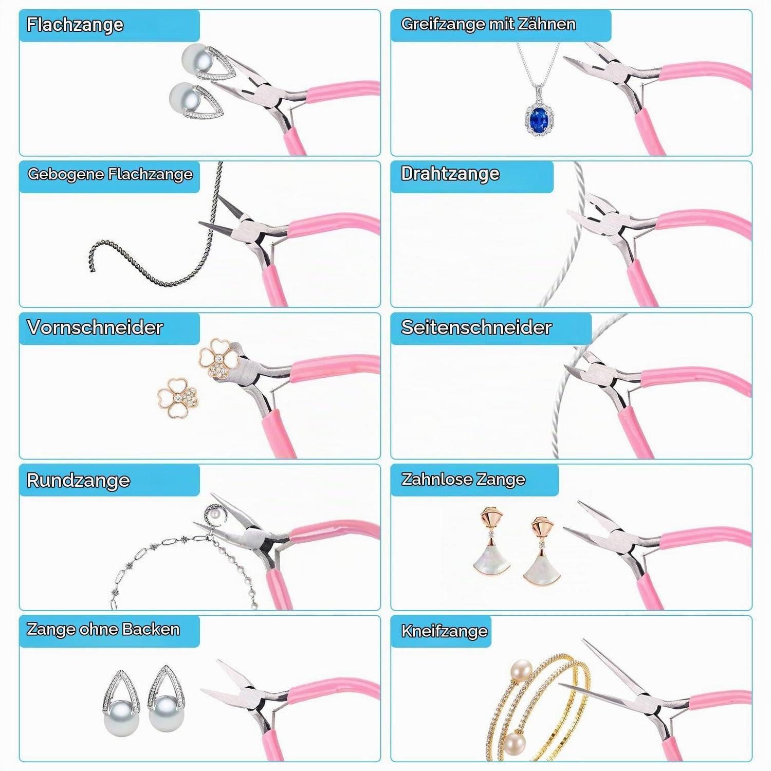 LuxusKollektion Zangenset Schmuckzangen Set 10 Stück DIY Basteln