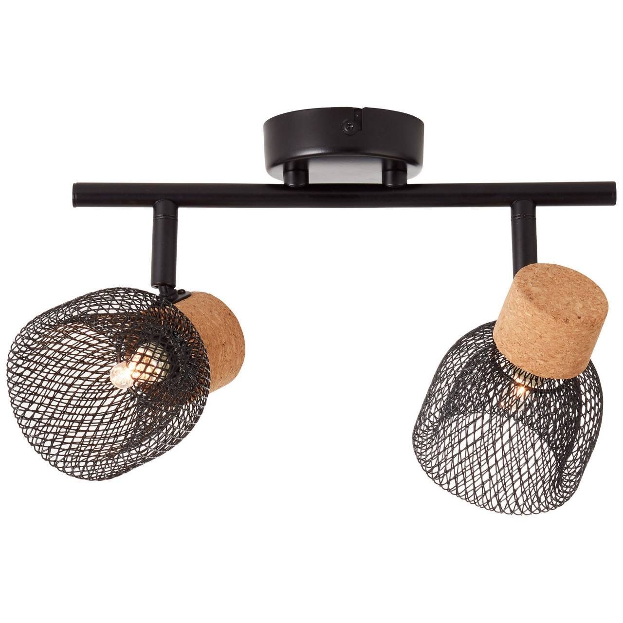 Brilliant Deckenleuchte Flaka, Lampe schwarz matt 2flg G9, 2x Flaka geeignet QT14, 6W, für Spotrohr