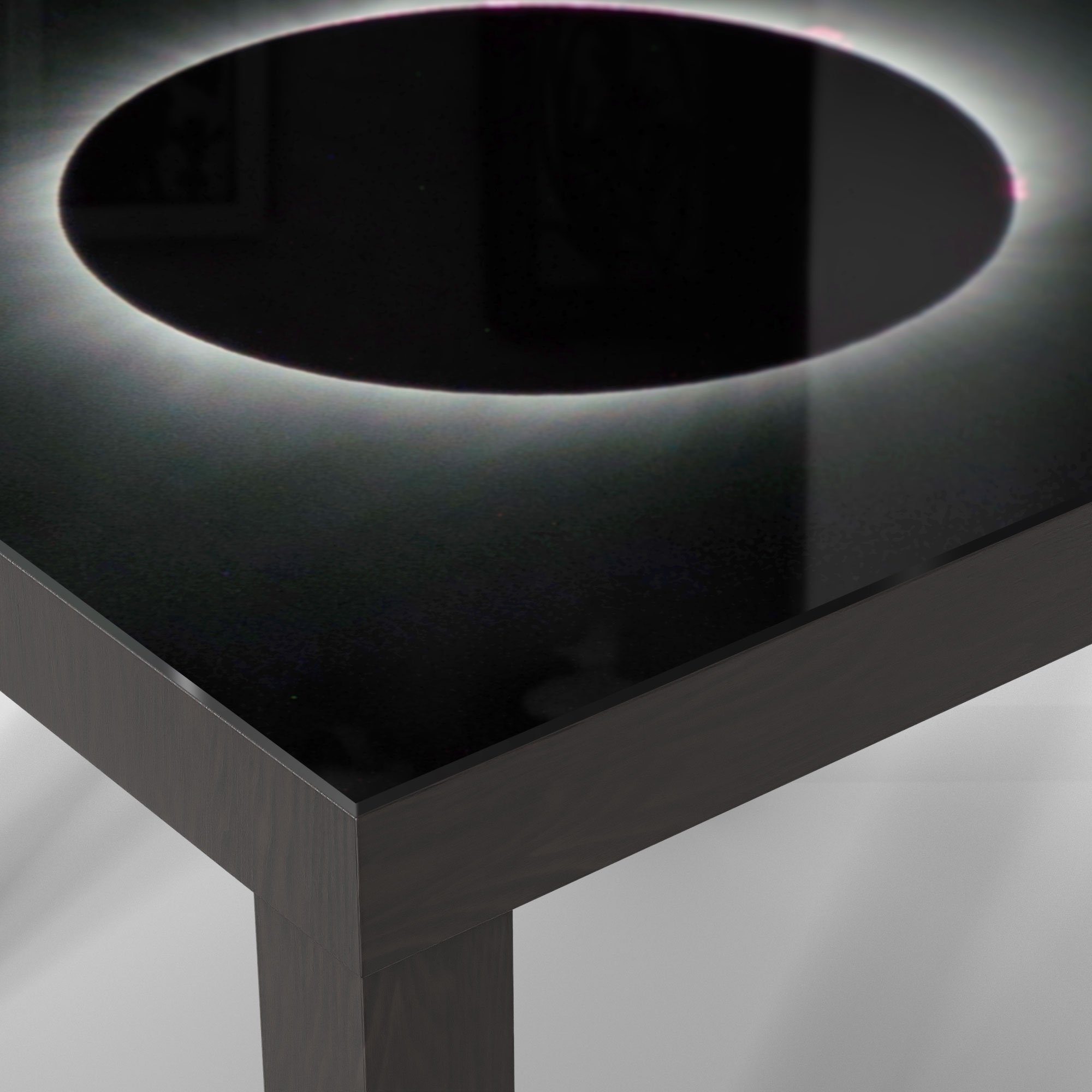 Schwarz Glastisch 'Sonnenfinsternis', Couchtisch modern Glas DEQORI Beistelltisch