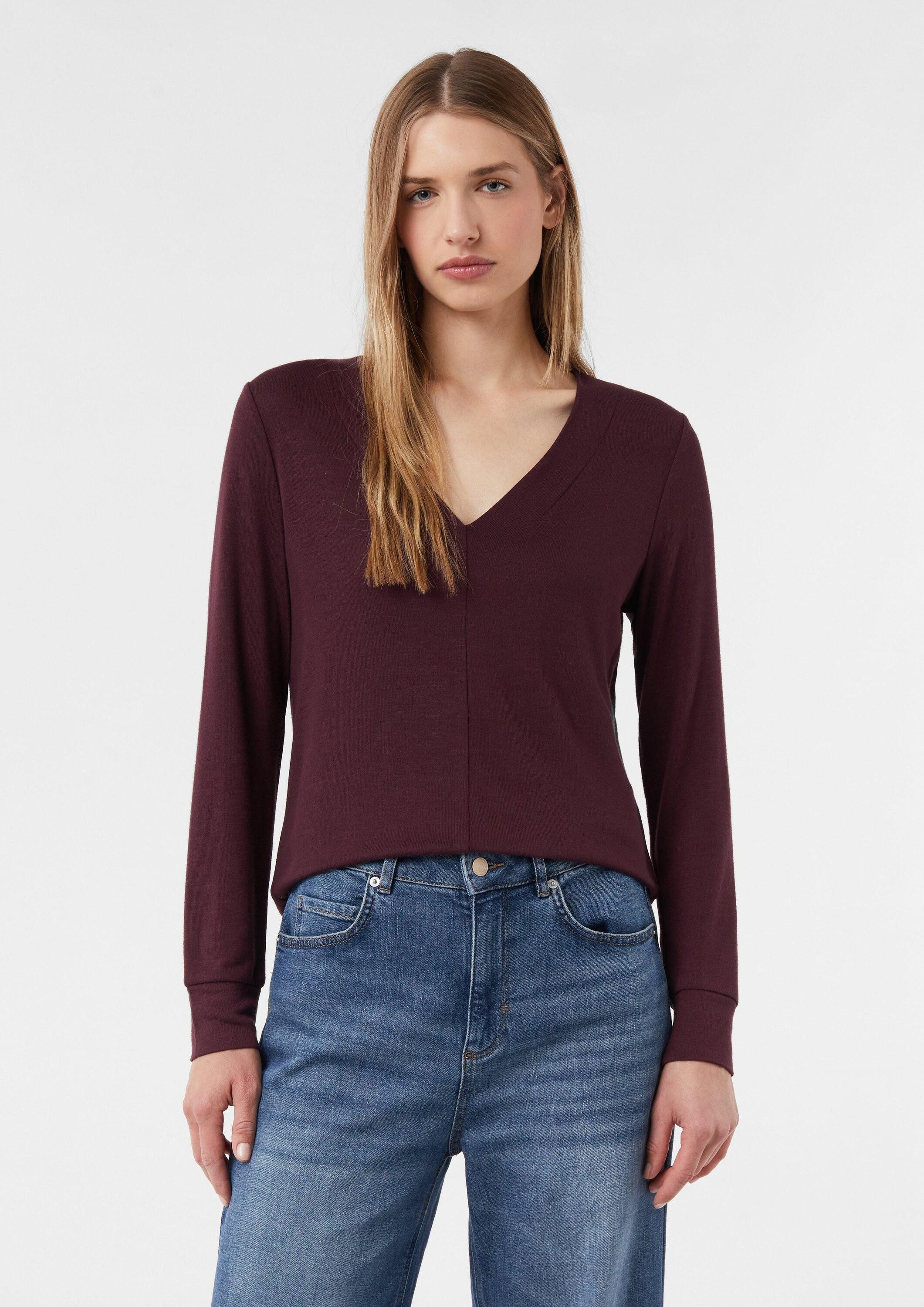 comma Langarmshirt T-Shirt Langarmshirt aus Viskosemix günstig online kaufen