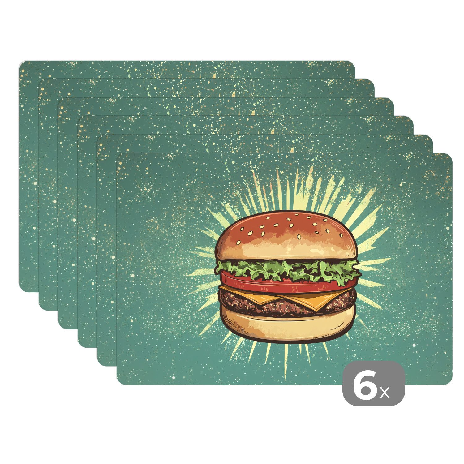 MuchoWow Platzset Hamburger - Illustration - günstig online kaufen
