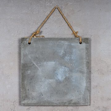 Levandeo® Wandbild, 3er Set Wandbilder Sprüche 20x20cm Schilder Beton Betonplatten Deko