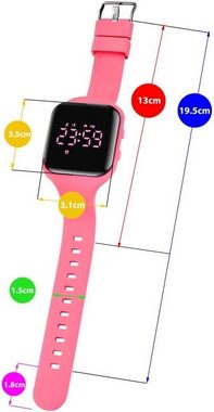 aswan watch Digitaluhr Kinder Mädchen Jungen App und Handy mit Silikonarmband Smartwatch, mit Schrittzähler,Wecker,Stoppuhr, Licht,Datum-Sport Armbanduhr ohne