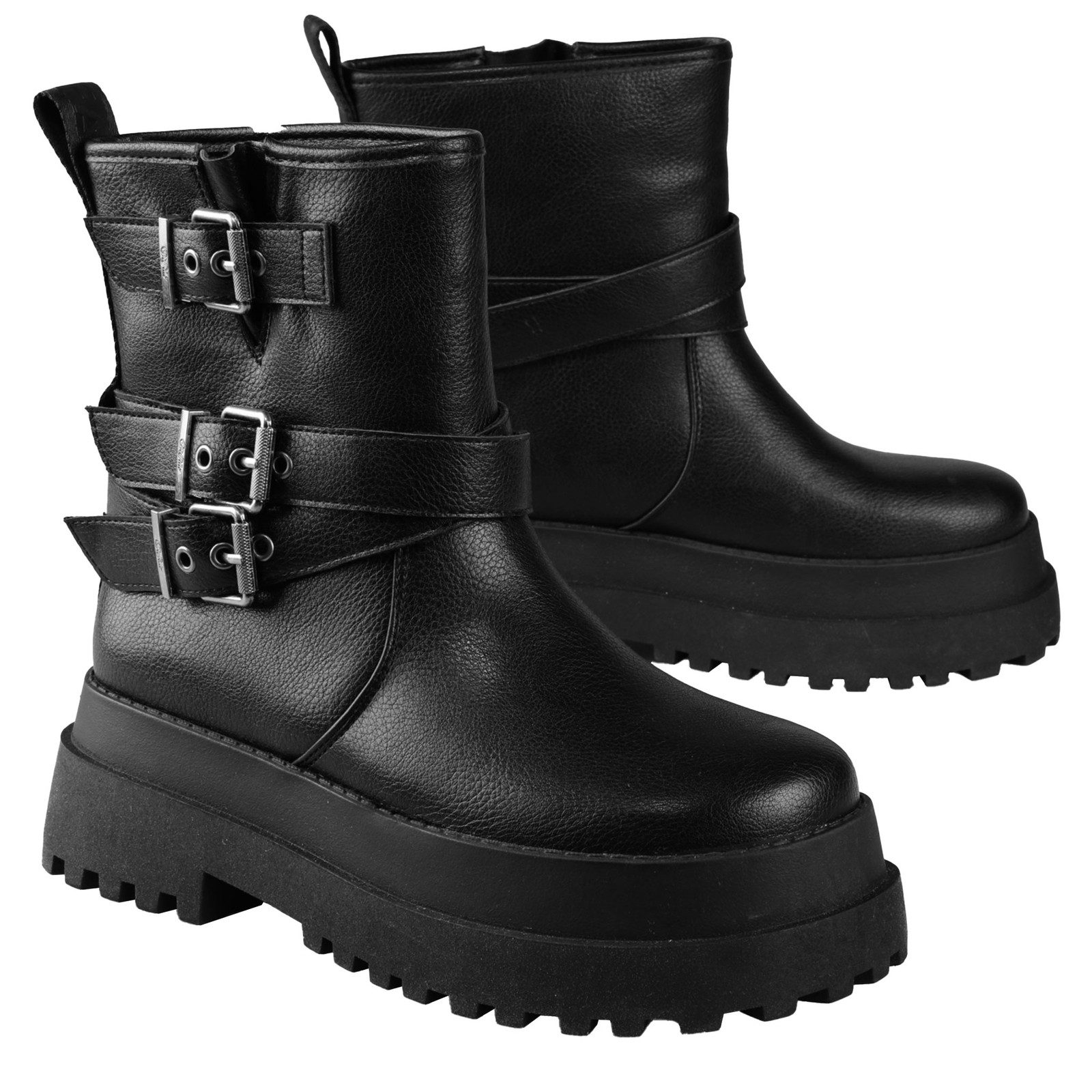 Buffalo Pluto Farmer Biker Stiefelette mit Plateauabsatz