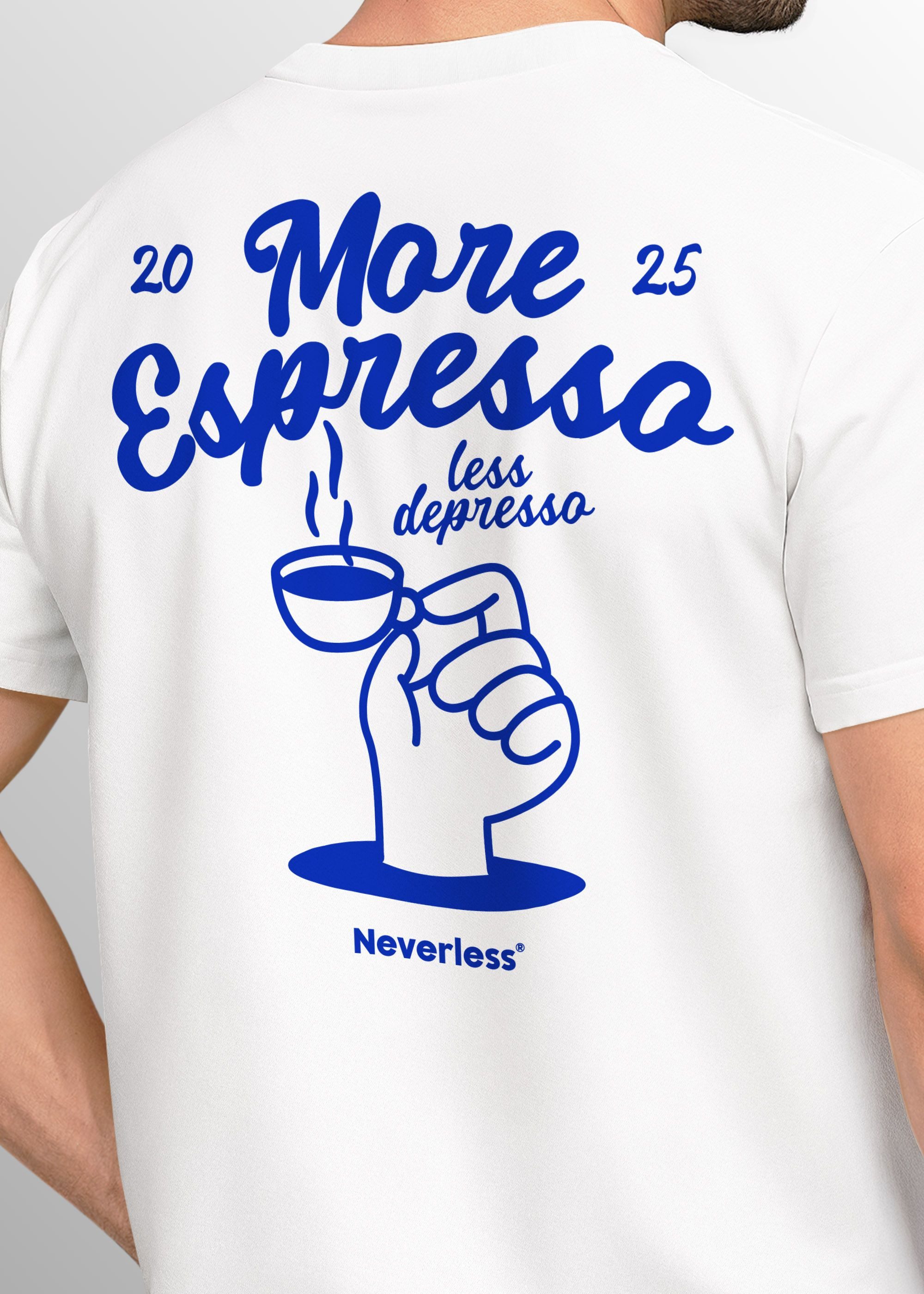 Neverless Print-Shirt Herren T-Shirt Backprint More Espresso Kaffeeliebhaber Grafikshirt mit Print