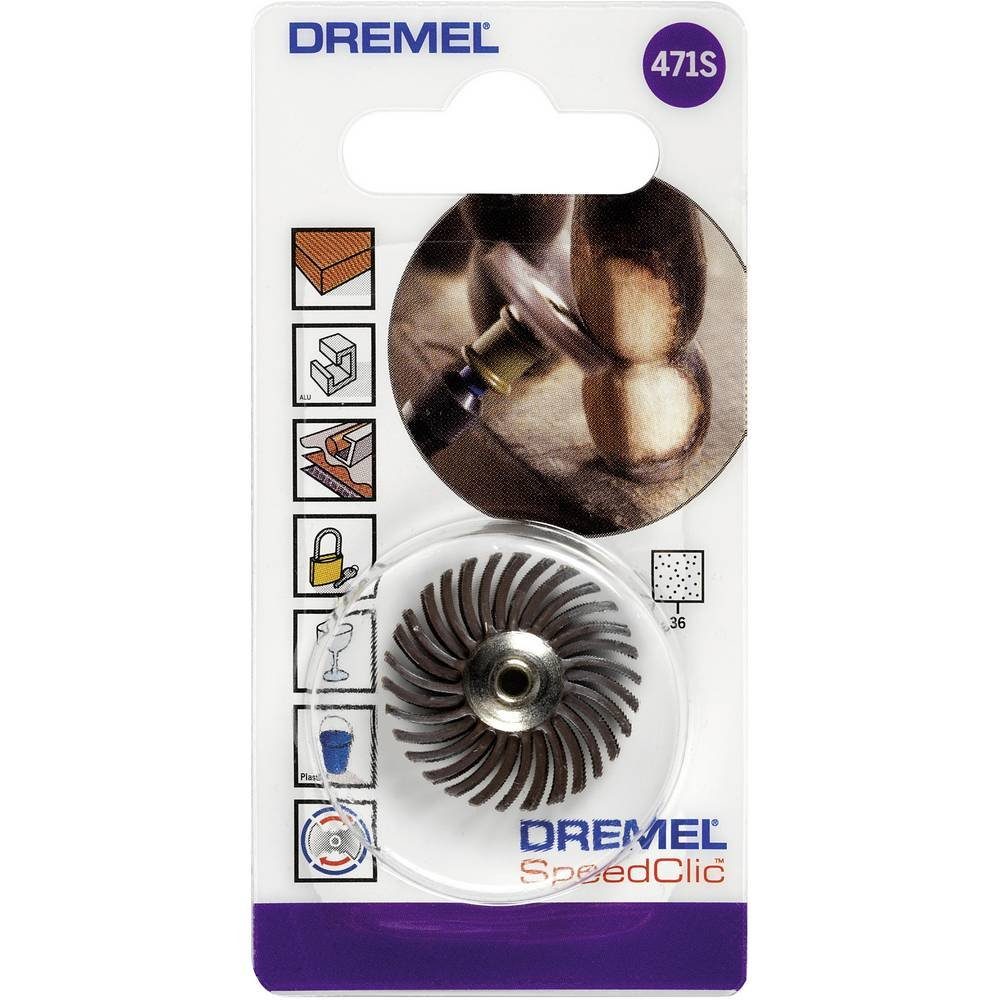 DREMEL Schleifaufsatz Speedclic Feinschleifbürste, Körnung 36 2615S471JA