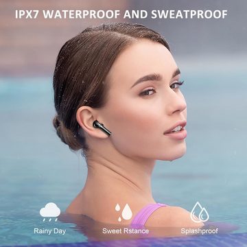 Mysic Bluetooth 5.3 Kabellos mit 4 ENC Mikrofon, 45 Std Spielzeit In-Ear-Kopfhörer (Ergonomisches Design für bequemen Sitz auch bei längeren Tragezeiten., USB-C Ladekoffer Noise Cancelling Earbuds IPX7 Sport LED Anzeige)