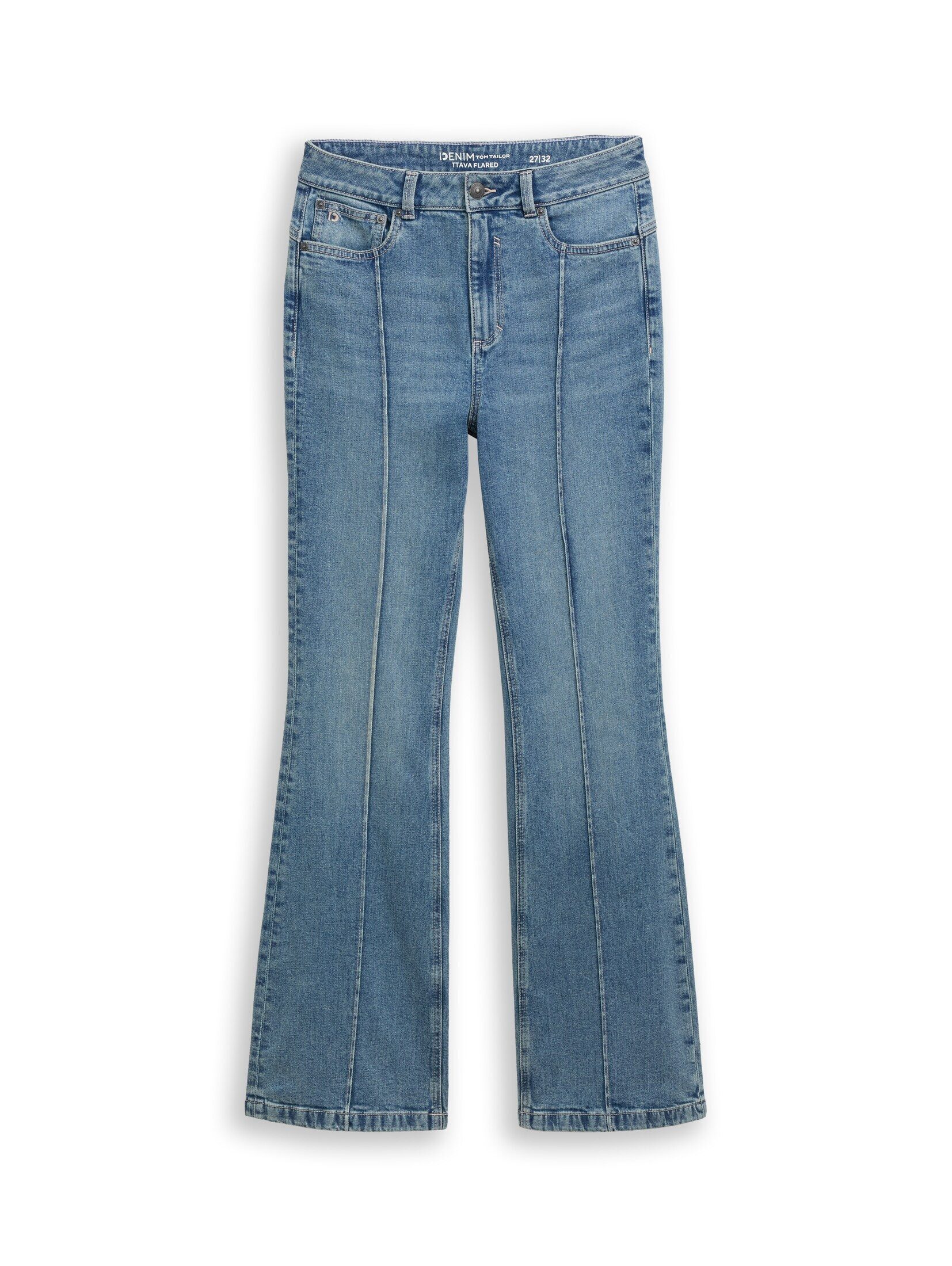 TOM TAILOR Denim Weite Jeans Jeanshosen TTAVA FLARED Jeans im Vintage-Look