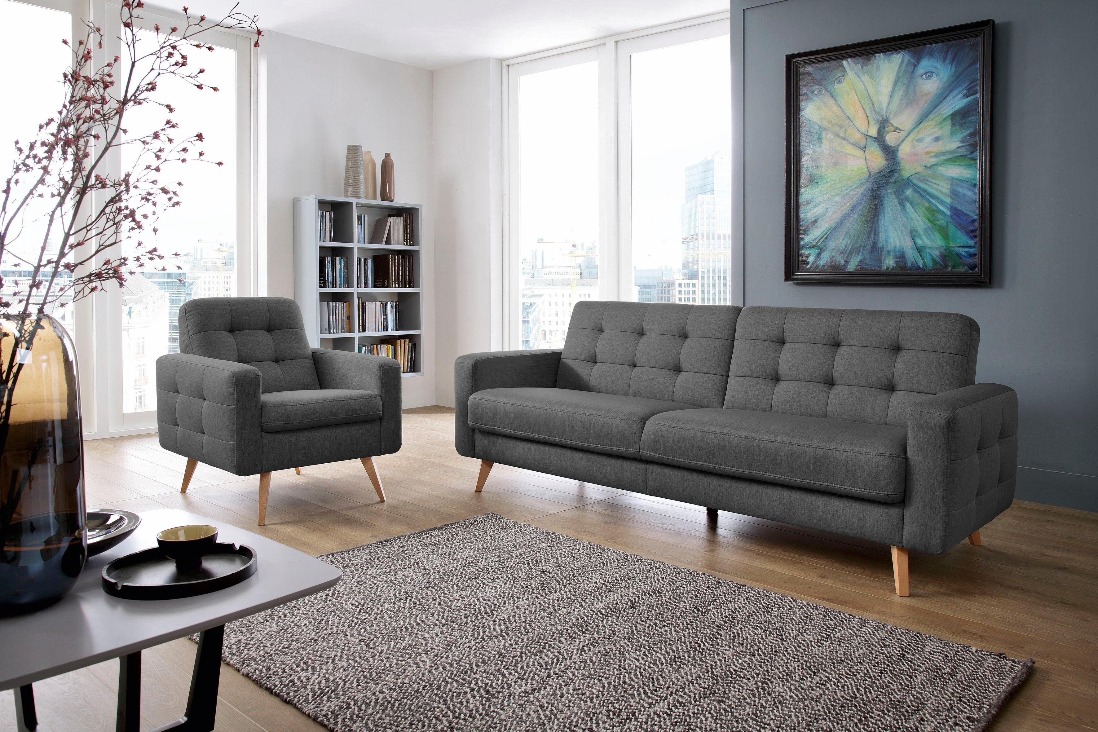 exxpo - sofa fashion 3-Sitzer Nappa, Schlafsofa, bequem, zeitloses Design, günstig online kaufen