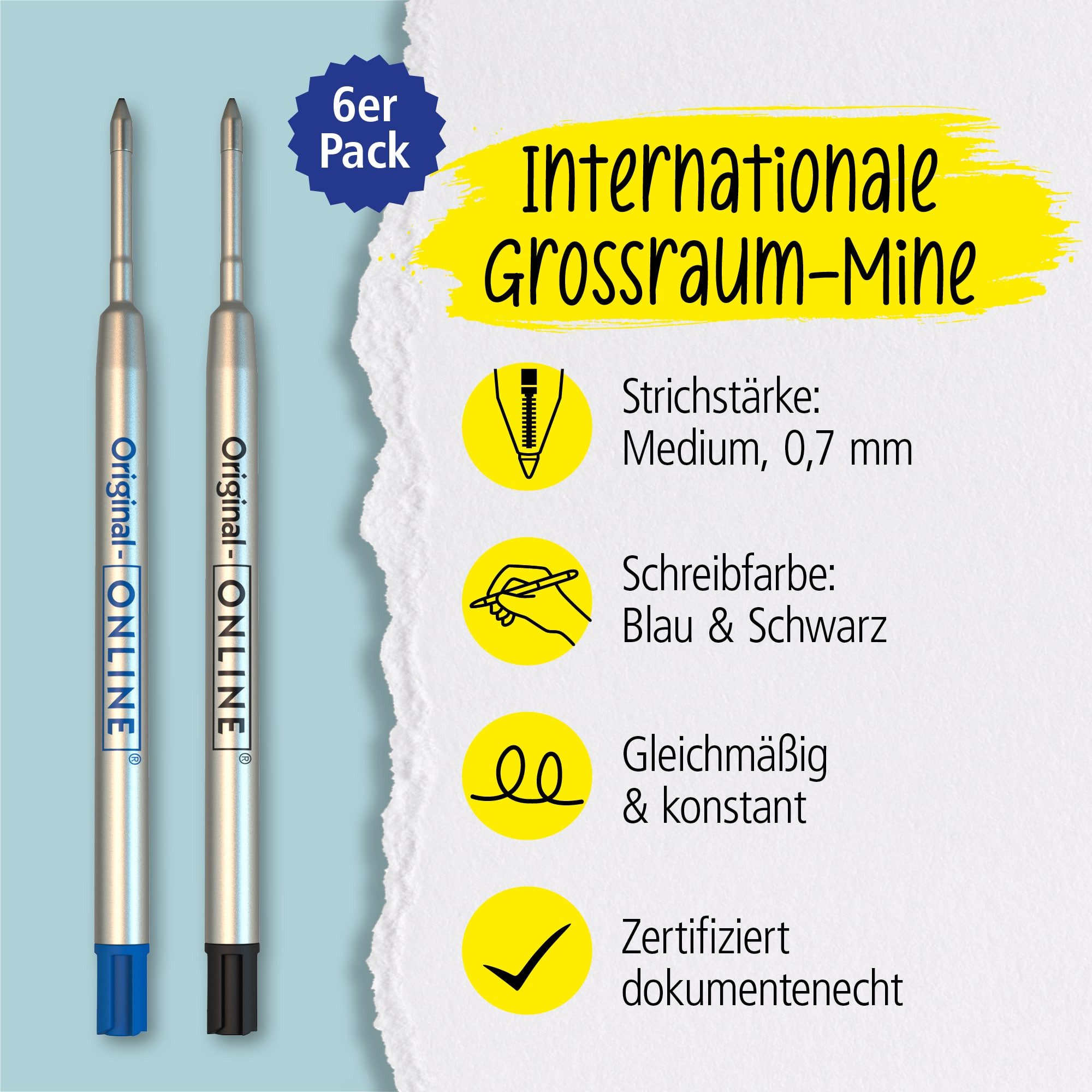 Online Pen Kugelschreiber Kugelschreiberminen, G2-Format, für Standard-Kugelschreiber, hergestellt in der Schweiz – Bild 2 von 5