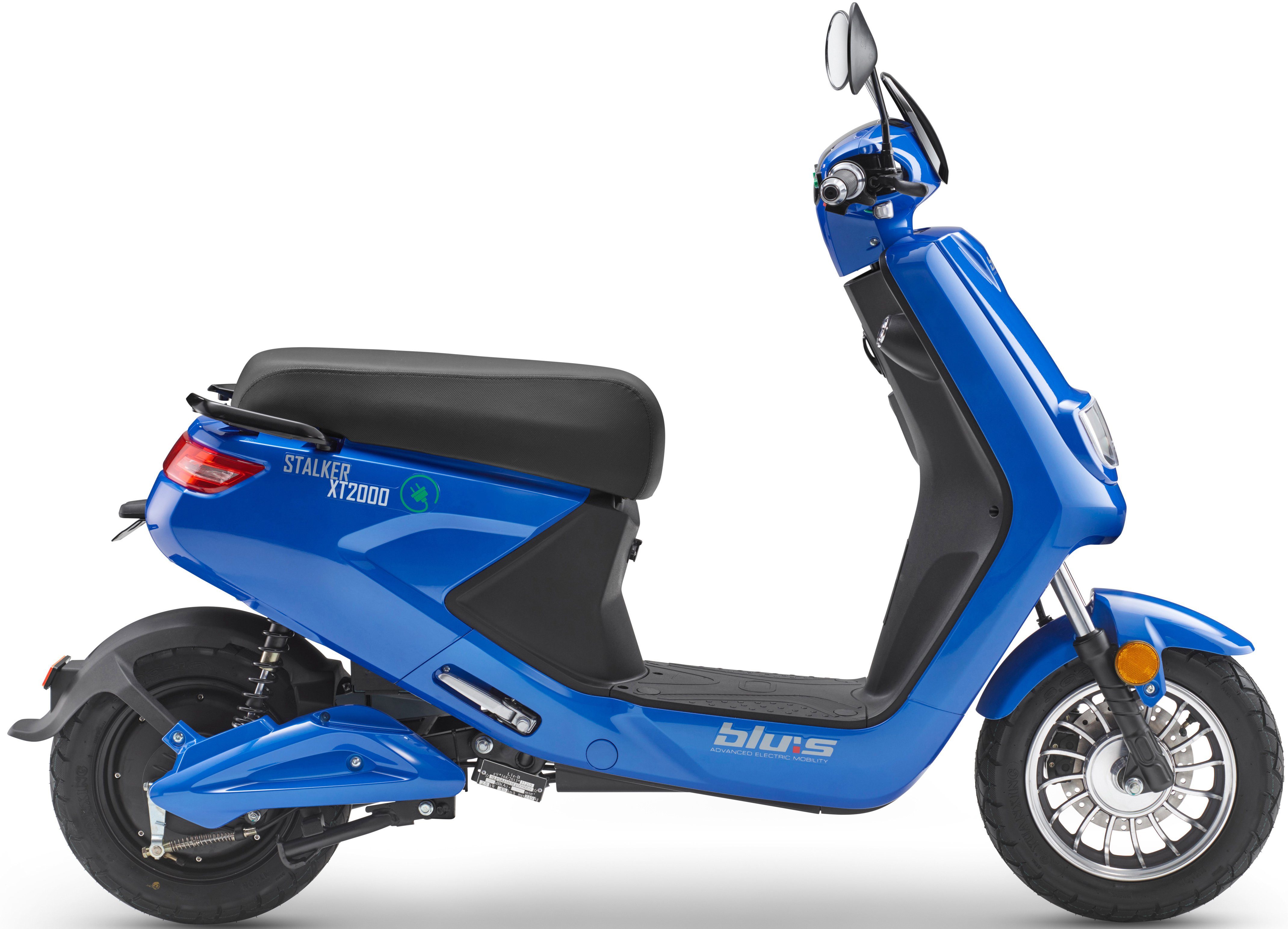 Blu:s E-Motorroller XT2000, 2000 W, 45 km/h, bis zu 50 km Reichweite, mit Straßenzul., 2 Sitzplätze, für Erwachsene