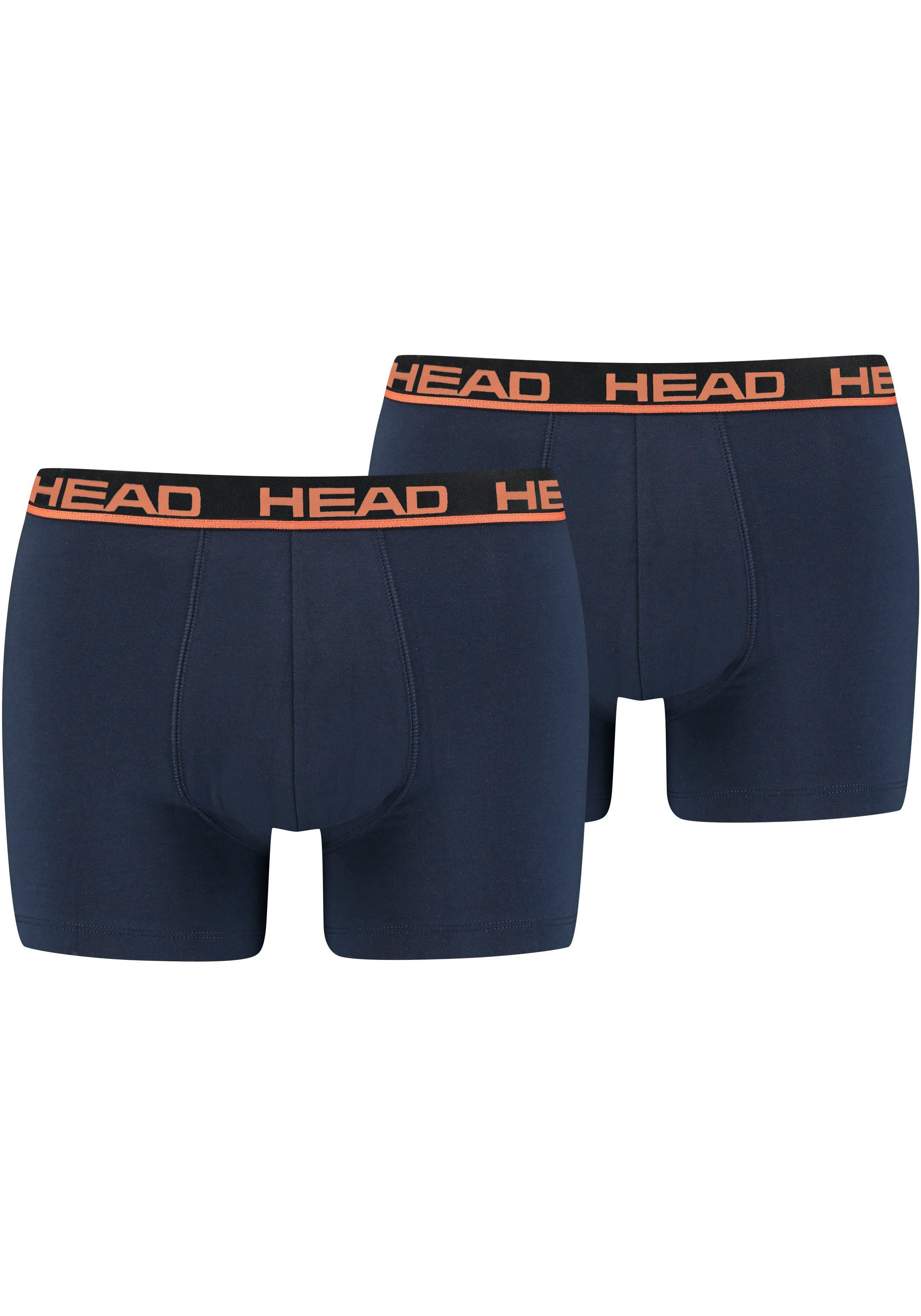 Head Boxershorts (2-St) Trunks aus superweicher Baumwolle orange-blue
