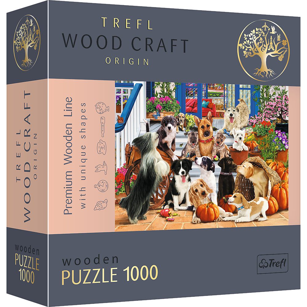 Trefl Puzzle Hundefreundschaft 1000 Teile Holz Puzzle, 1000 Puzzleteile, Made in Europe