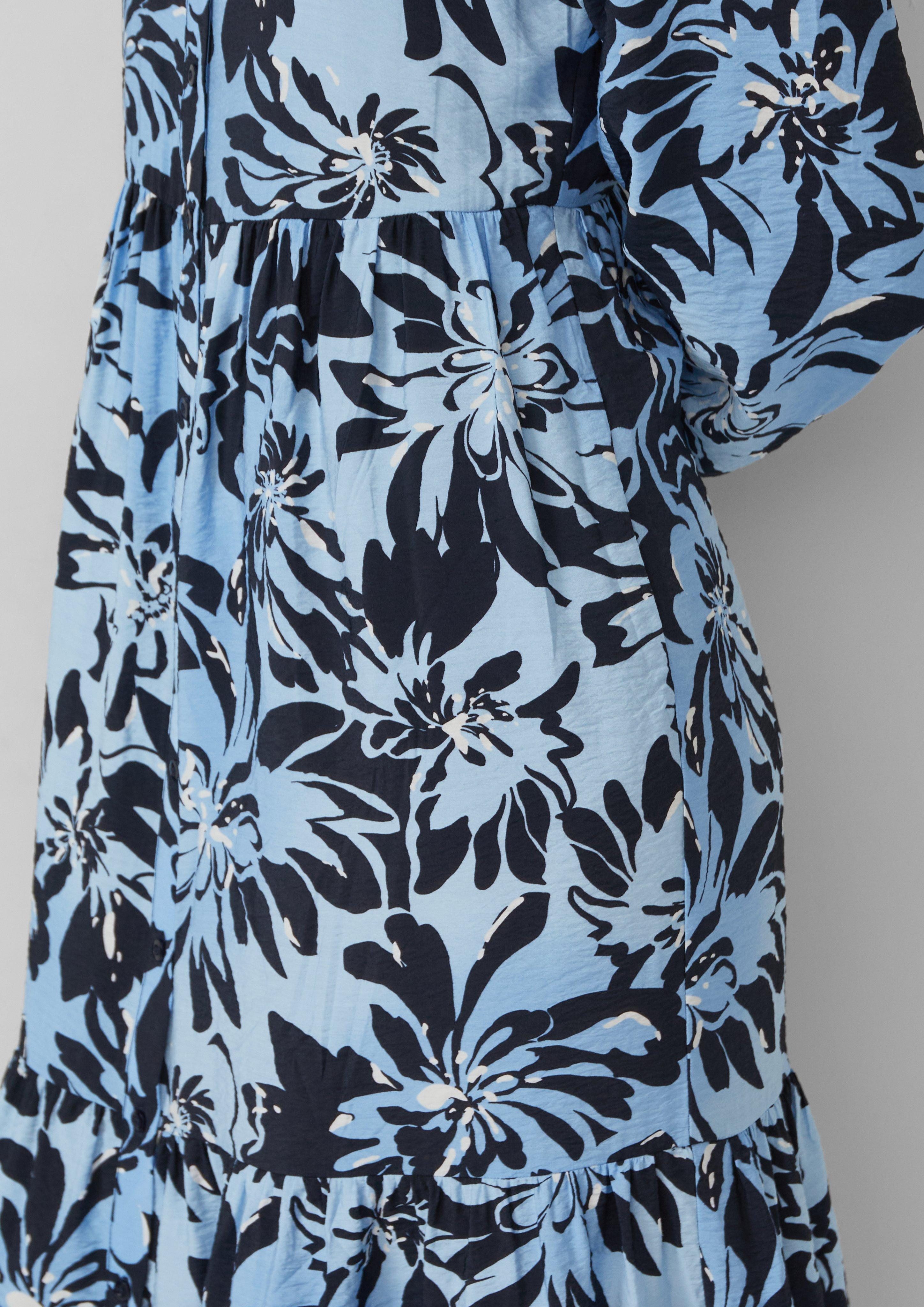 s.Oliver Maxikleid Strukturiertes Viskosemix-Kleid im A-Shape günstig online kaufen