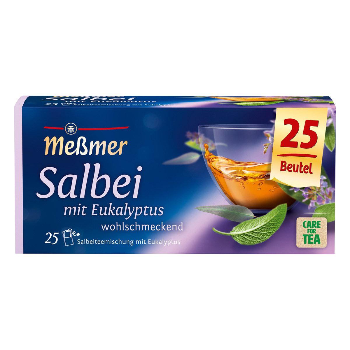 Meßmer Tee, Meßmer Salbei Mischung mit Eukalyptus würzig 25 Teebeutel 40g