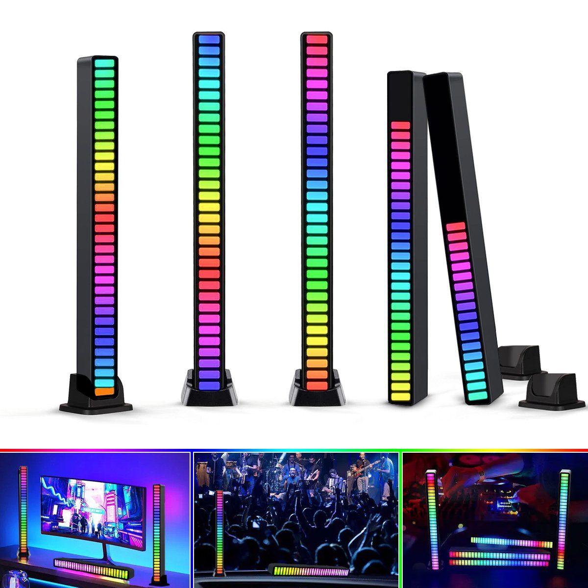 7Magic LED Stripe 10 Stücke Konzerte Rhythm Auto, gelten 32-flammig, Büro, Studio, Lade USB Light, Lichtleiste Spiel für