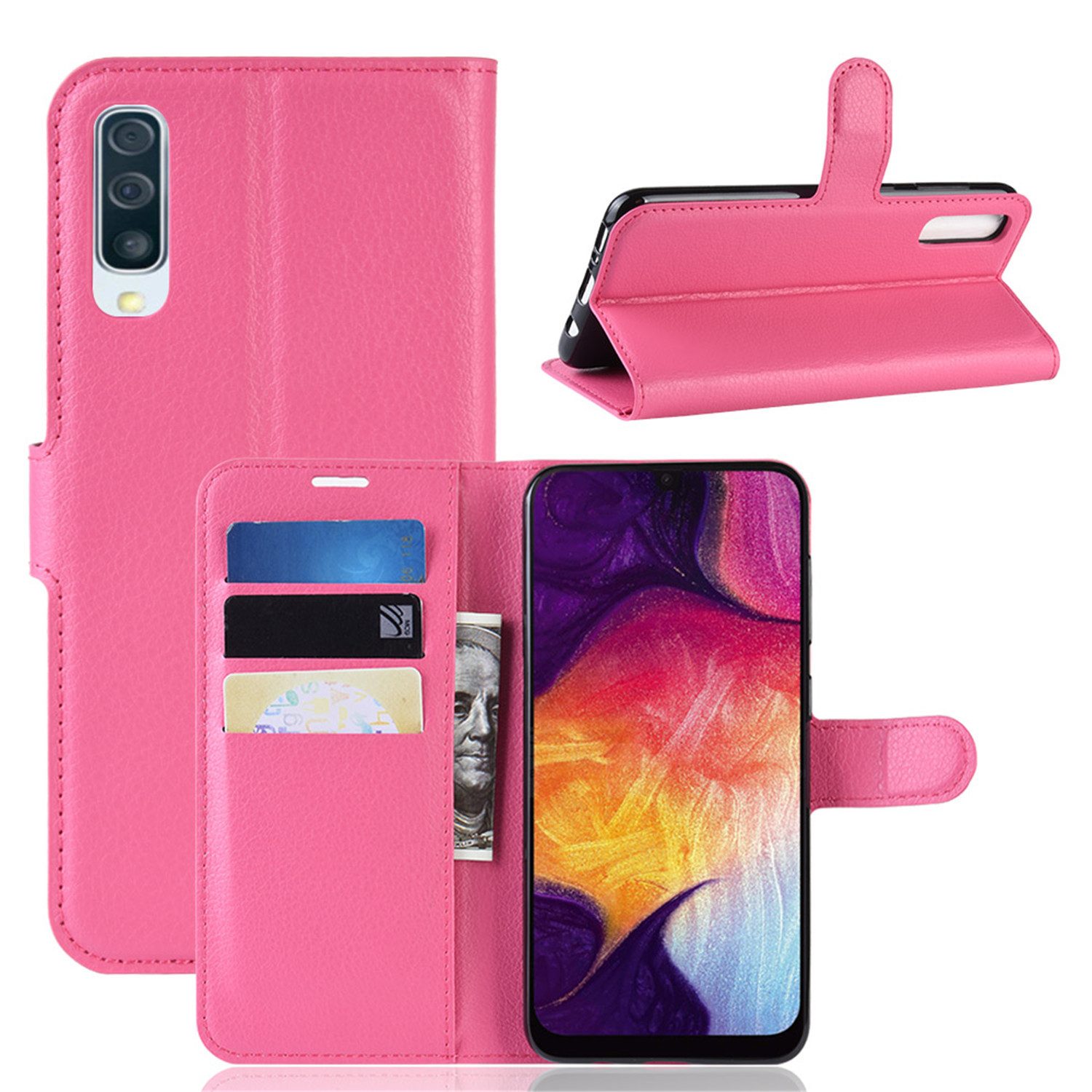 betterfon Handyhülle Handytasche für Samsung Galaxy A50 SM-A505 Buchhülle, Wallet Case mit Kartenfächern Magnetverschluss und weicher Innenhülle