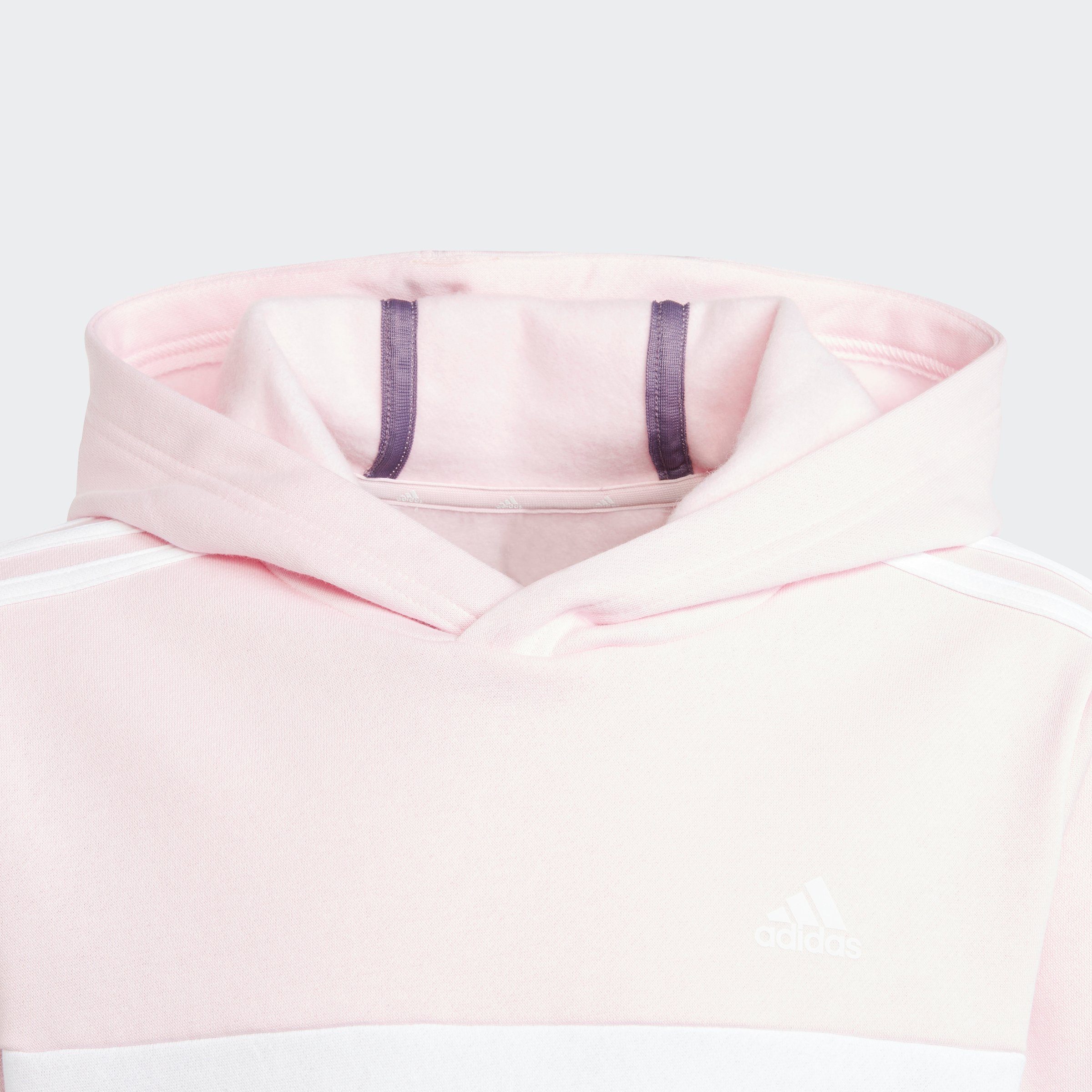 adidas Sportswear Kapuzensweatshirt TIBERIO Pink / Shadow Clear 3STREIFEN / Violet HOODIE COLORBLOCK KIDS White