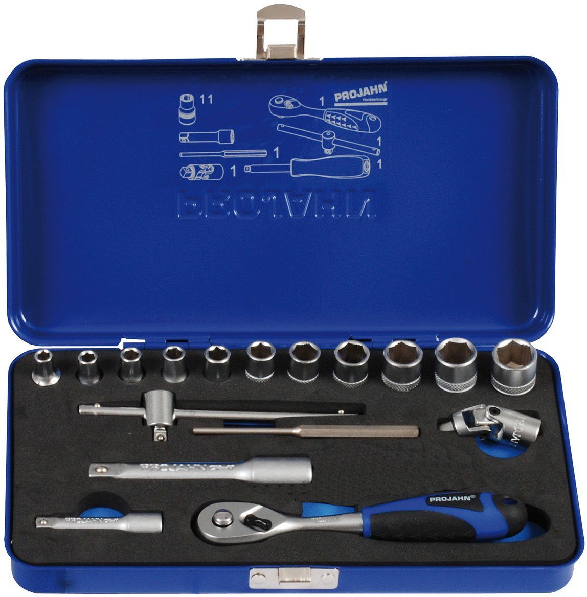 Ratsche Projahn Xi-on 3/8" Steckschlüssel Satz 17-tlg.